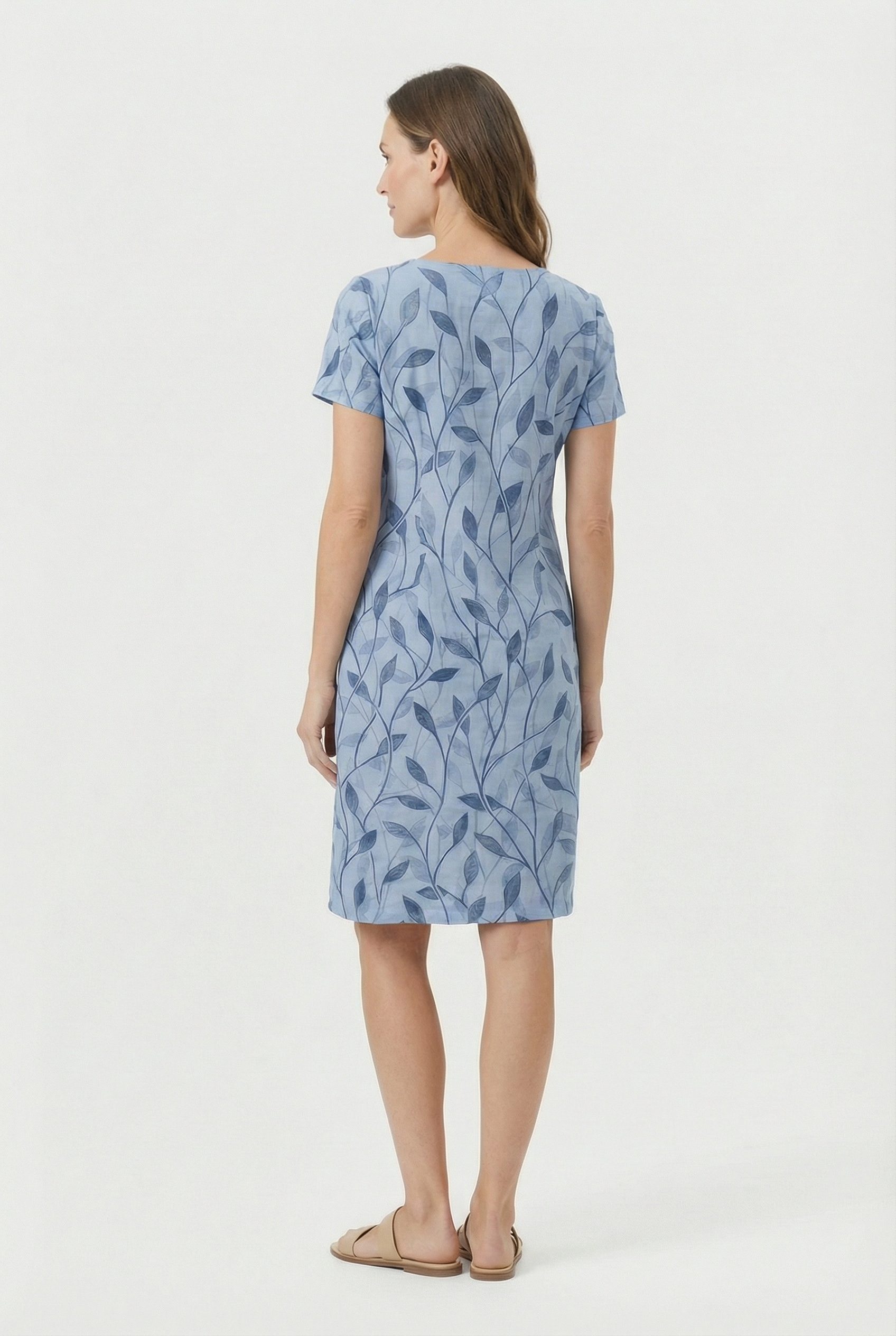 Vestido Casual Mujer Poliéster Estampado Escote en V Manga Corta 6