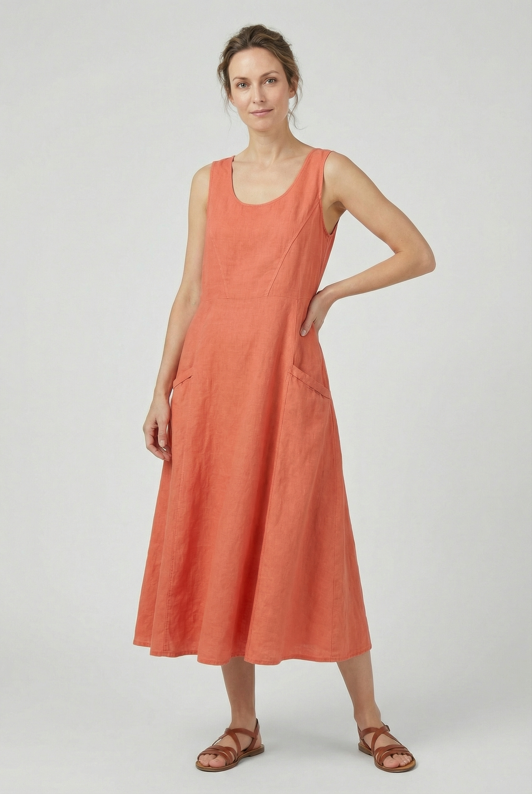 Vestido De Mujer Casual De Algodón Ligero Con Corte Fluido Ideal Para Verano 8