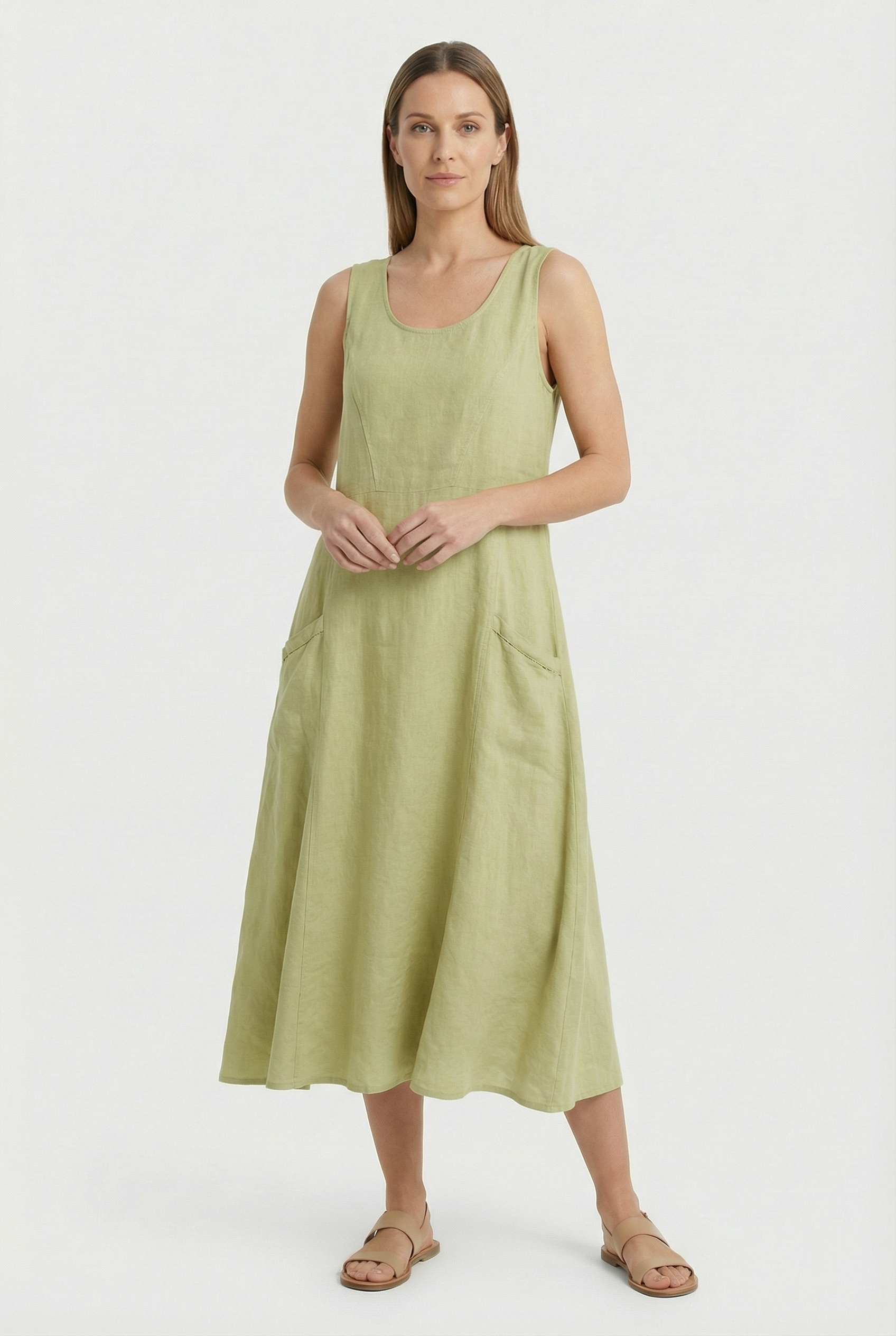 Vestido De Mujer Casual De Algodón Ligero Con Corte Fluido Ideal Para Verano 9