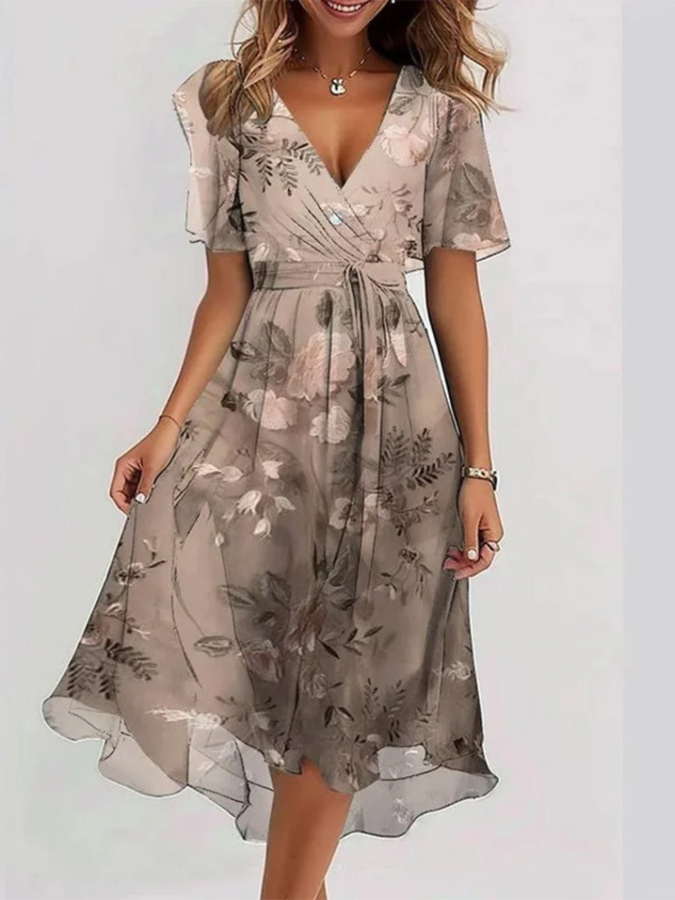 Vestido De Verano Mujer Boho-Chic Con Cubierta Para El Vientre Ajuste Relajado 0