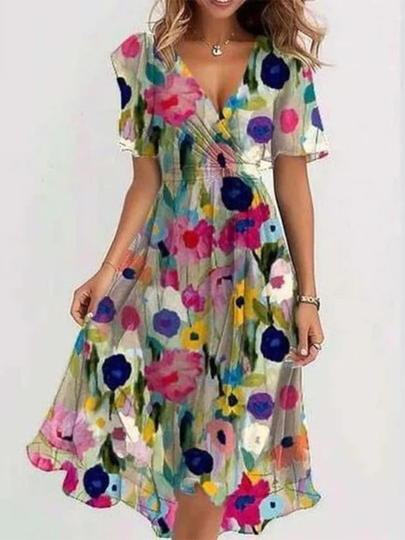Vestido De Verano Mujer Boho-Chic Con Cubierta Para El Vientre Ajuste Relajado 3