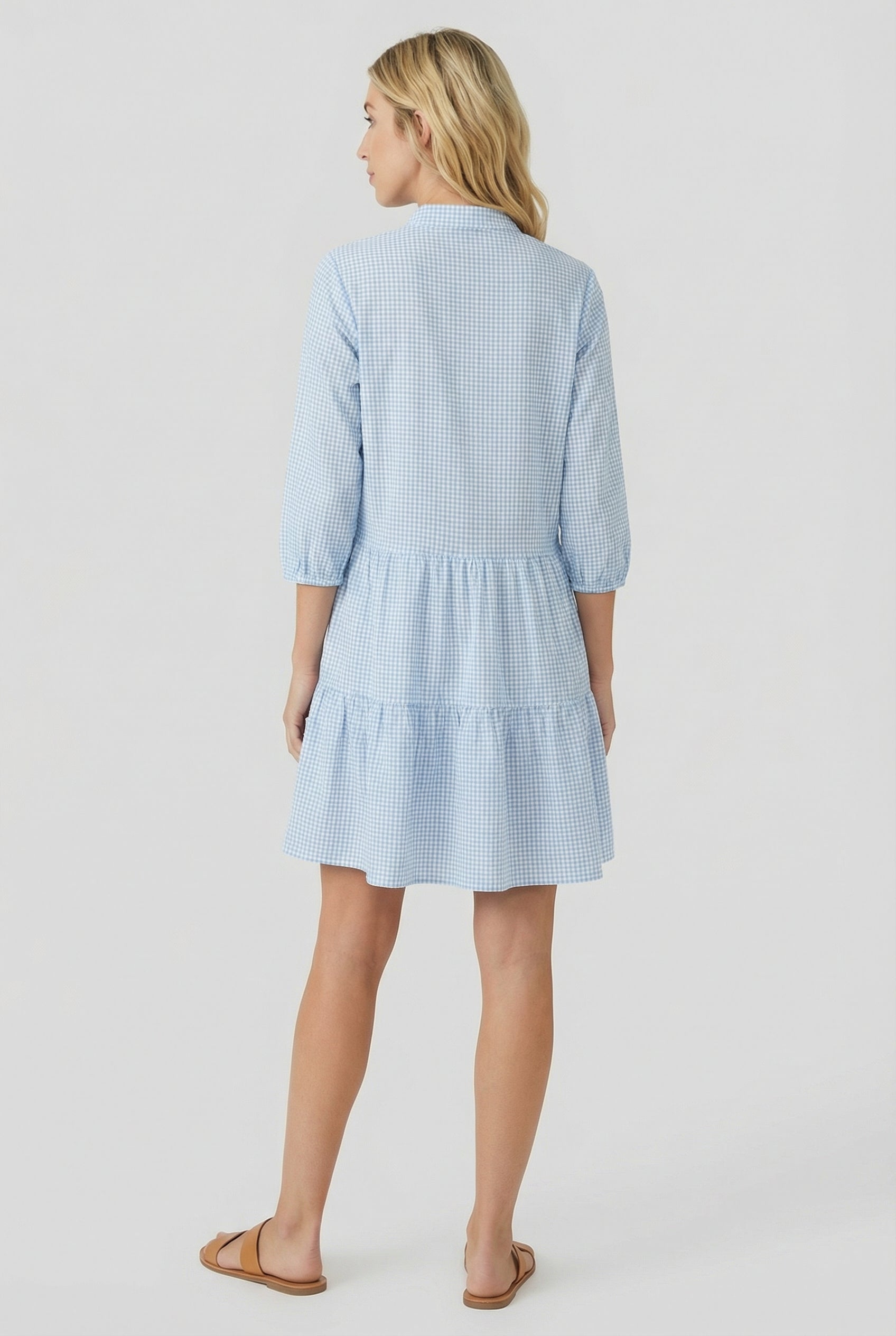 Vestido De Verano Mujer Poliéster Ligero Con Patrón Vichy Ajuste Favorable 2