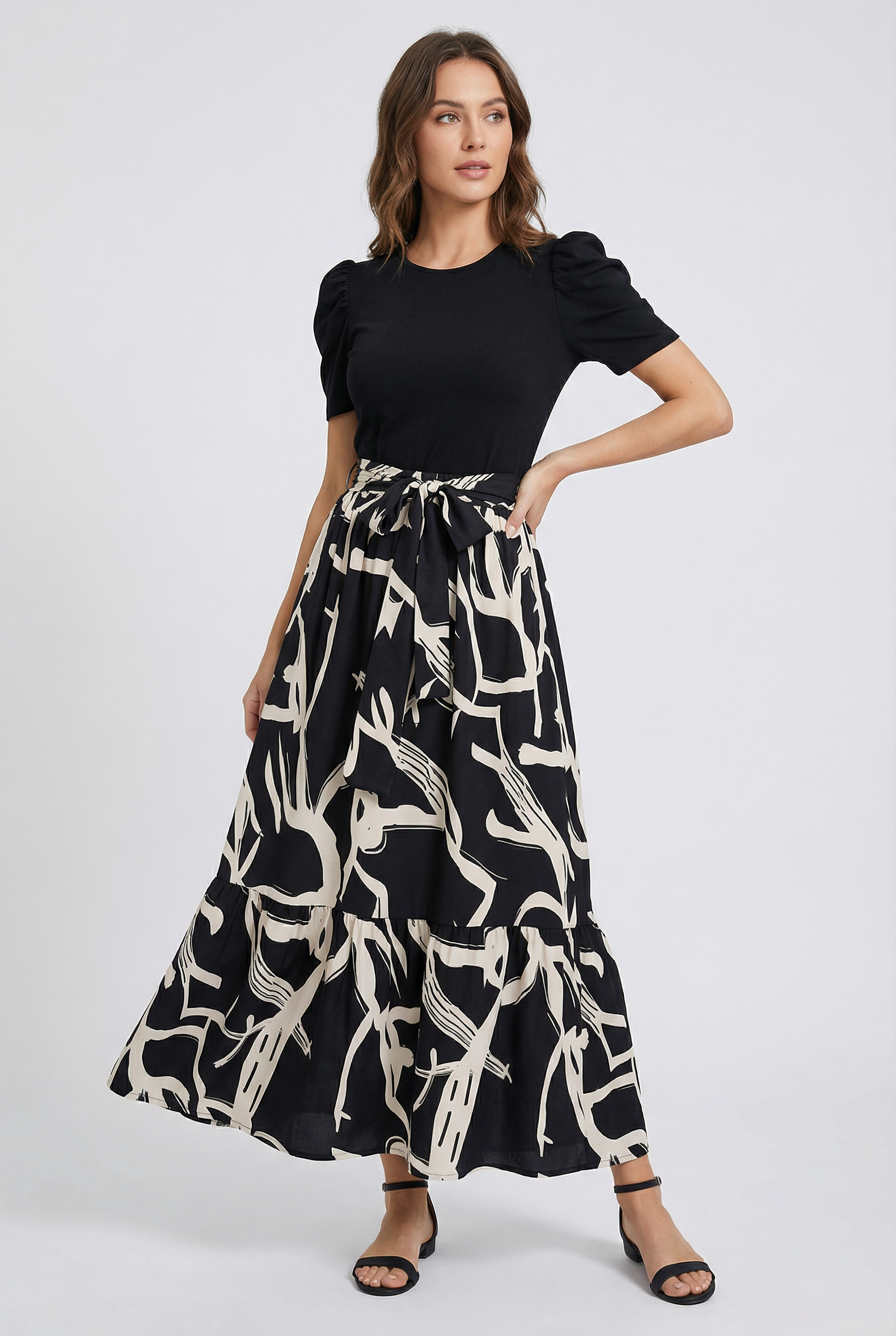 Vestido Largo Mujer Poliéster Estampado Floral Corte A Elegante Para Verano 7