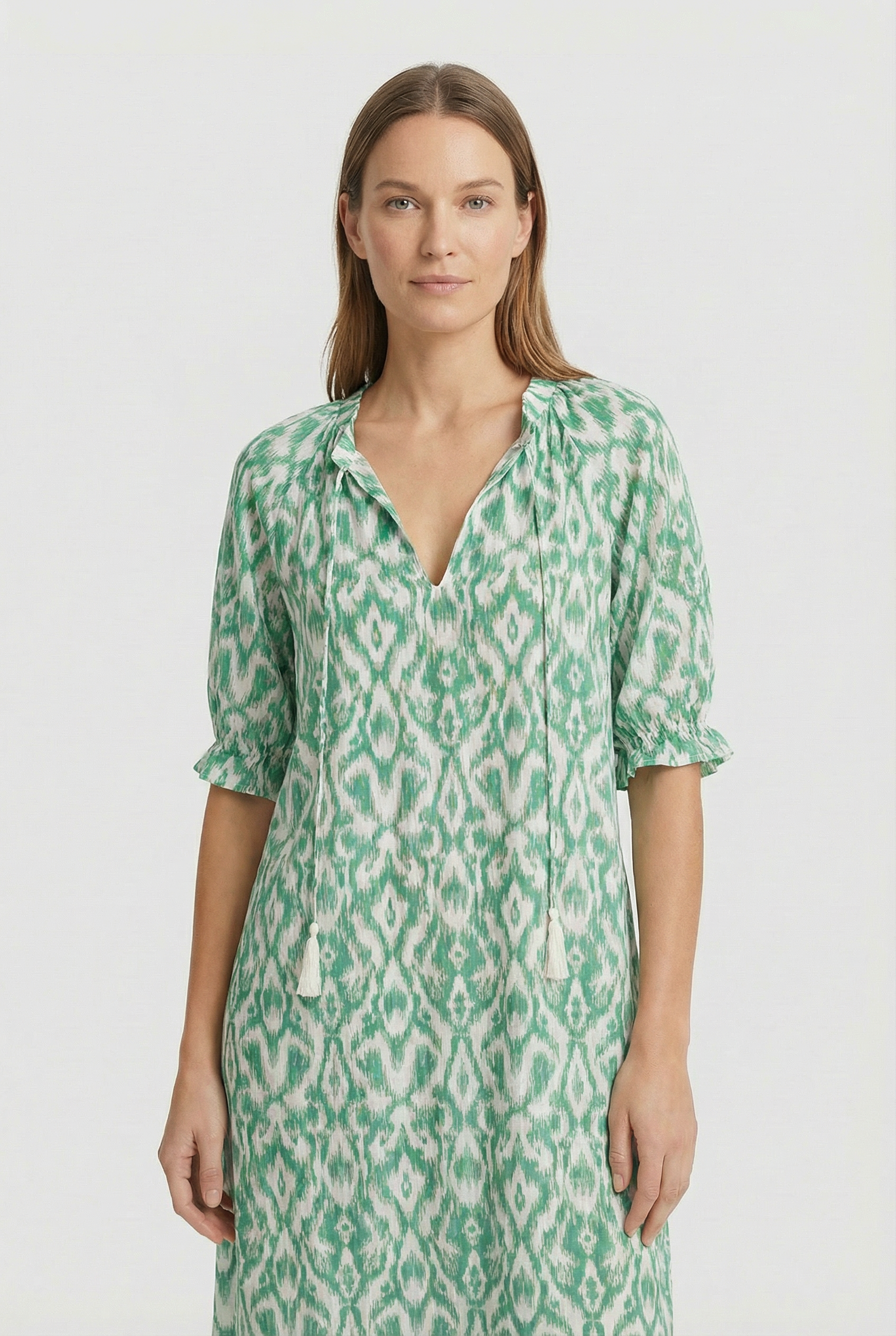 Vestido Largo Mujer Poliéster Floral Escote en V para Verano 5