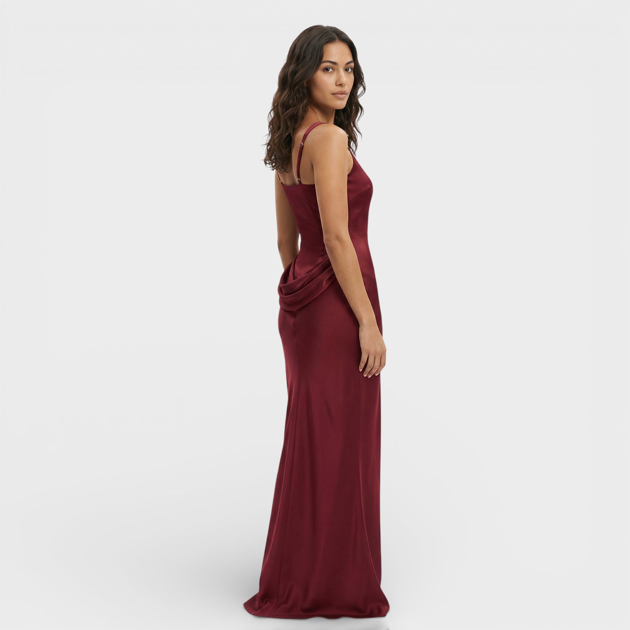 Vestido Largo Mujer Tejido Acanalado Elegante Con Espalda Descubierta 3