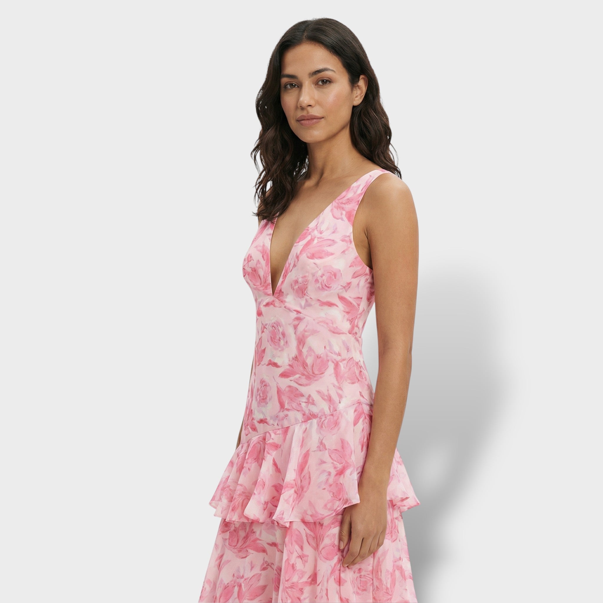 Vestido Largo Mujer Tejido Suave Escote en V Elegante para Fiesta 7