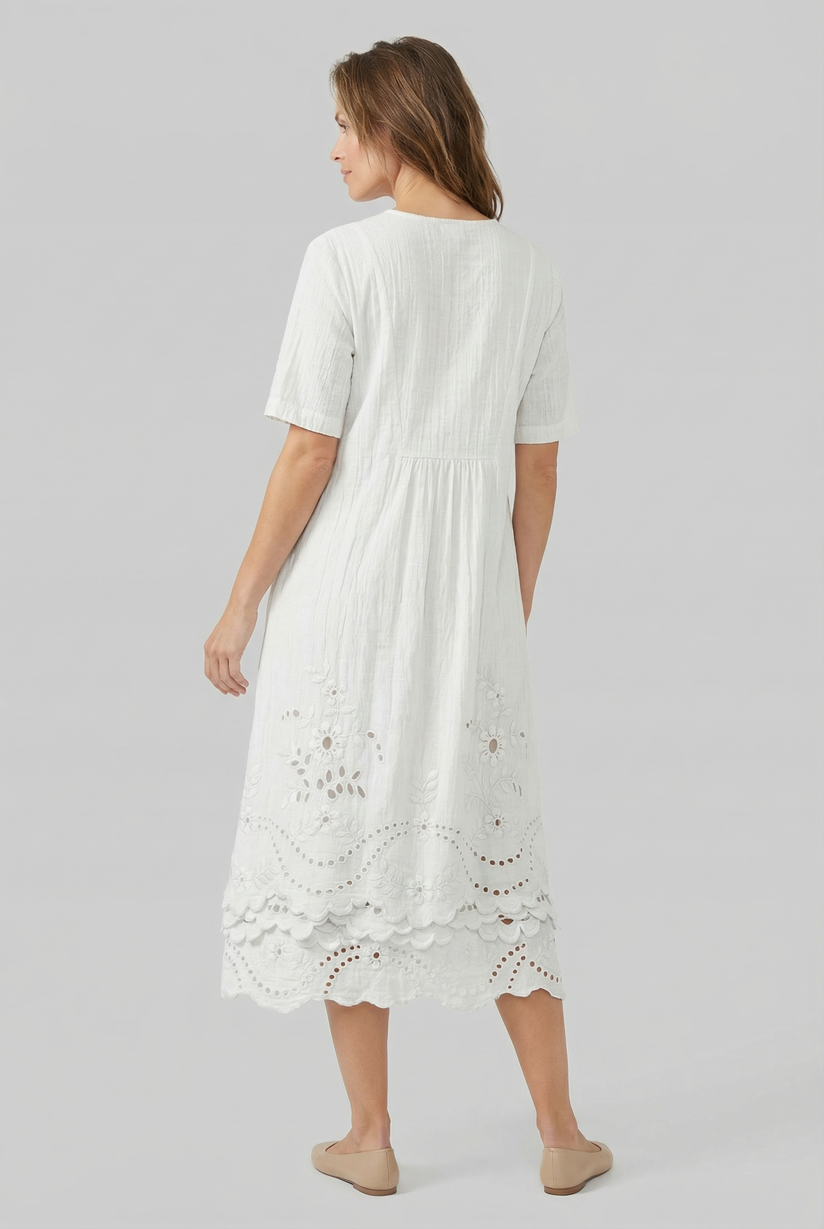 Vestido Midi Mujer Poliéster Estampado Floral Escote en V Casual 2