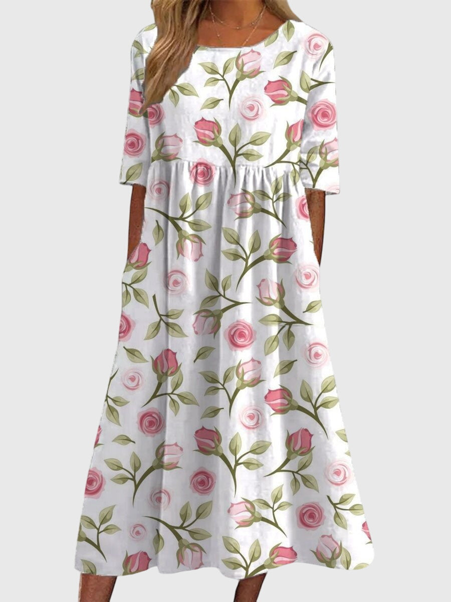 Vestido Mujer Fluido con Bordado Elegante y Ajuste Relajado para Fiesta o Boda 7