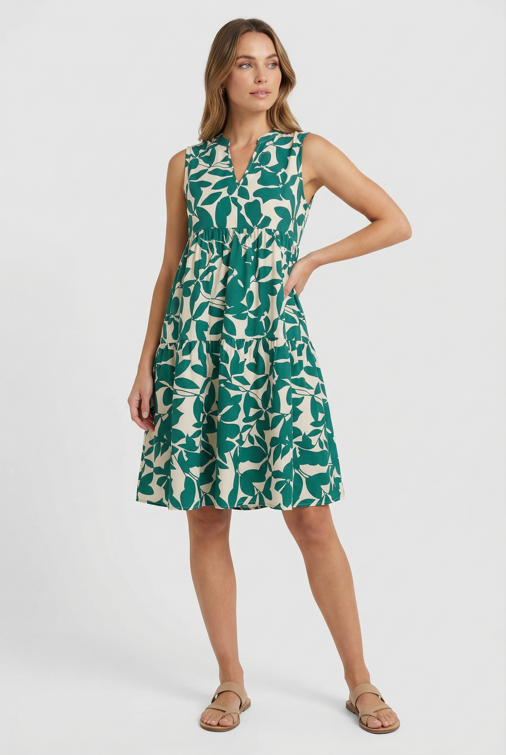 Vestido de Mujer Floral Ligero Corte A para Verano con Tejido Transpirable 1