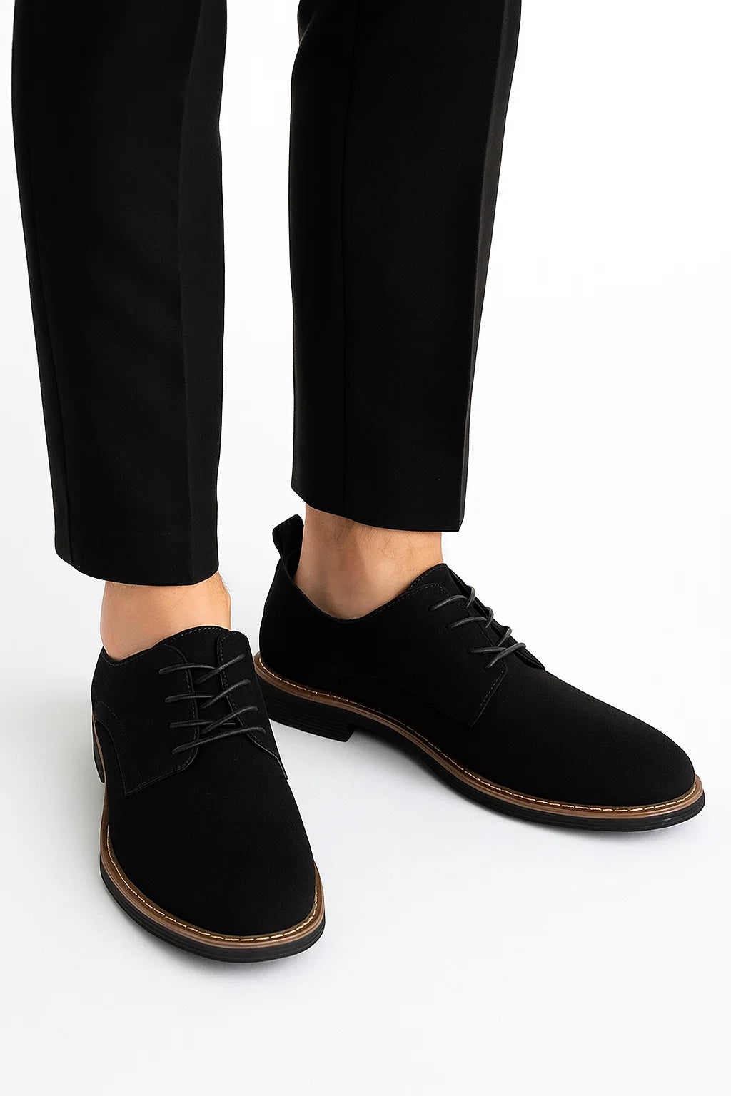 Zapatos Oxford Hombre Piel Ante Con Cordones Elegantes Para Negocios y Ocasiones Informales 1
