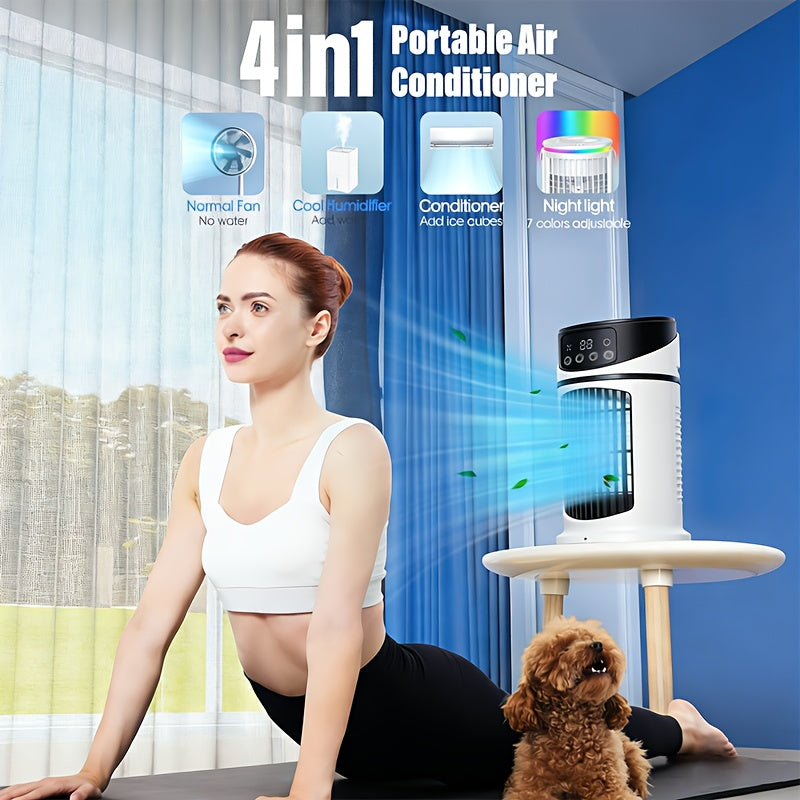 Ventilador Portátil de Enfriamiento por Neblina - Ajustable, Silencioso - Uso en Casa y Aire Libre
