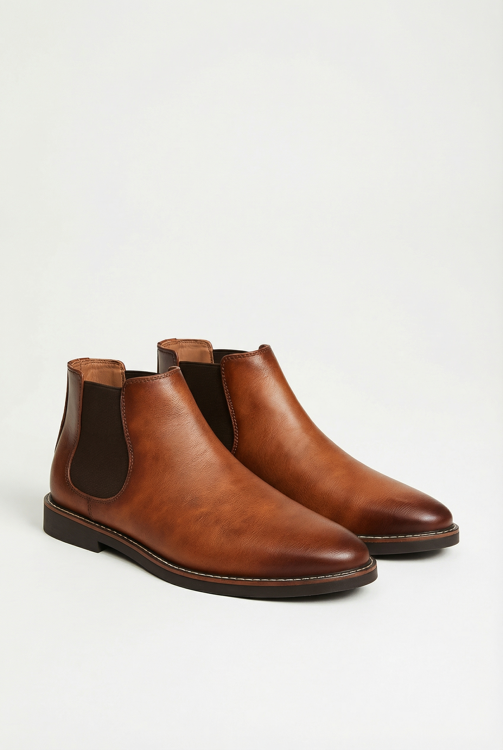 Botas Hombre Chelsea Cuero Sintético Retro Slip-On