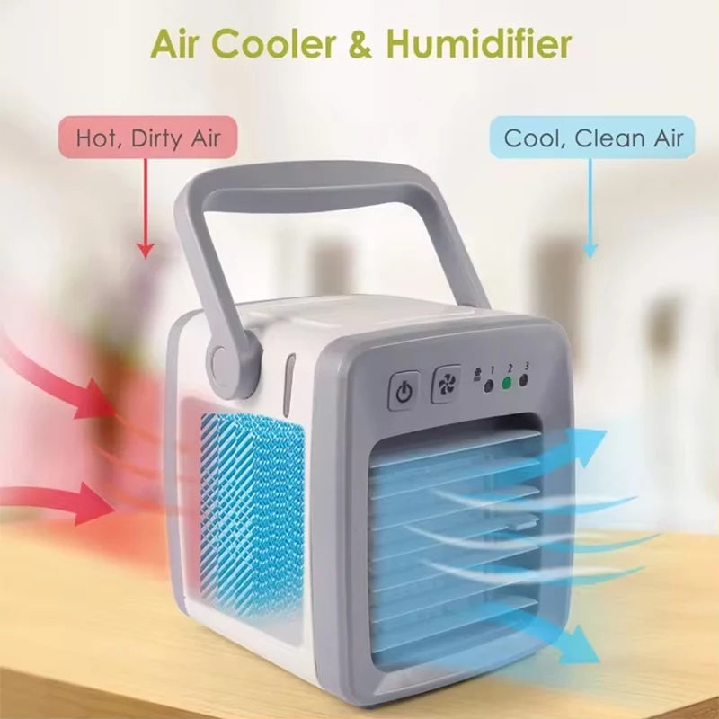Aire Acondicionado Portátil 4-en-1 Humidificador Purificador - Uso en Casa
