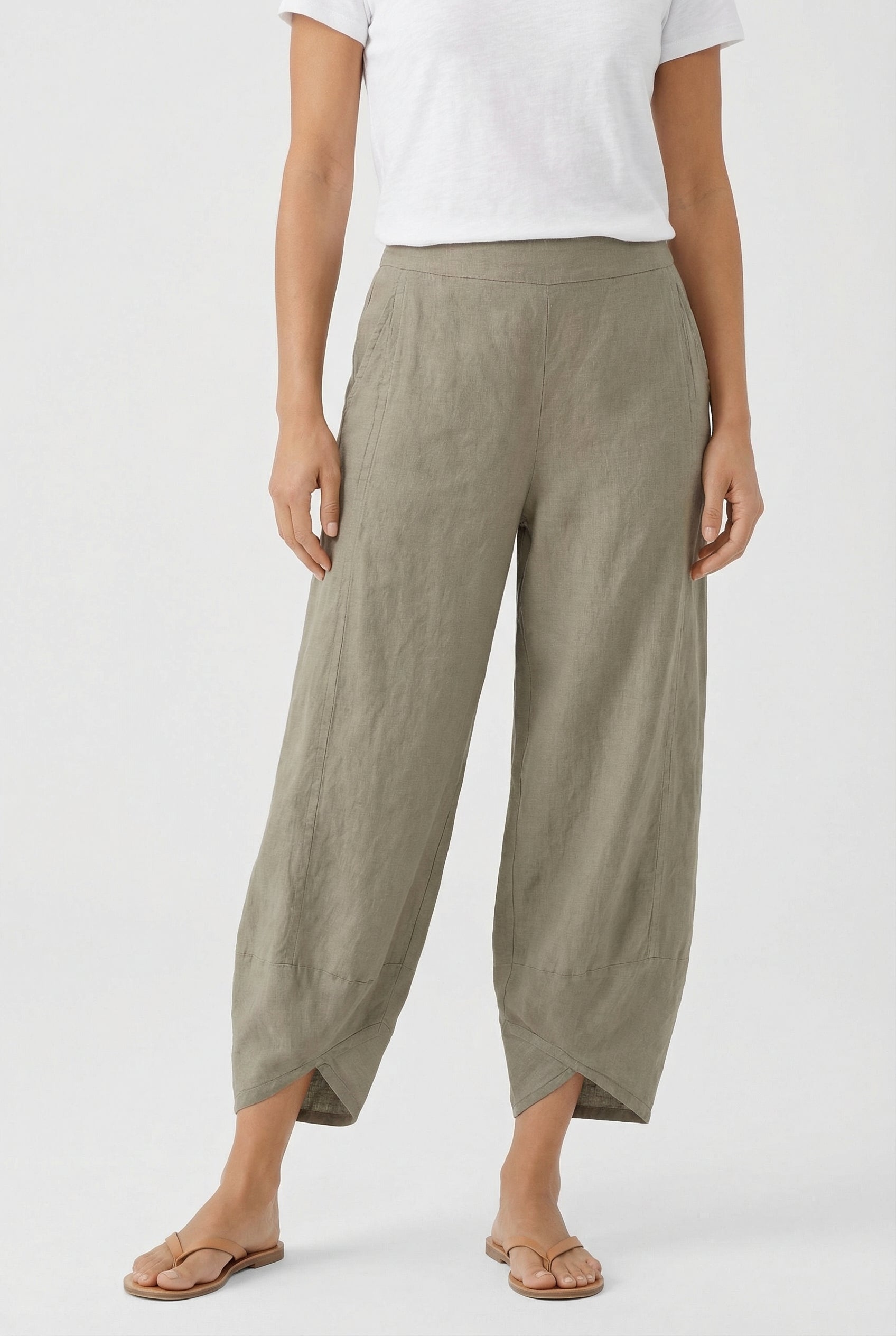 Mujer Pantalón Culotte Asimétrico Holgado Casual con Cintura Pull-On