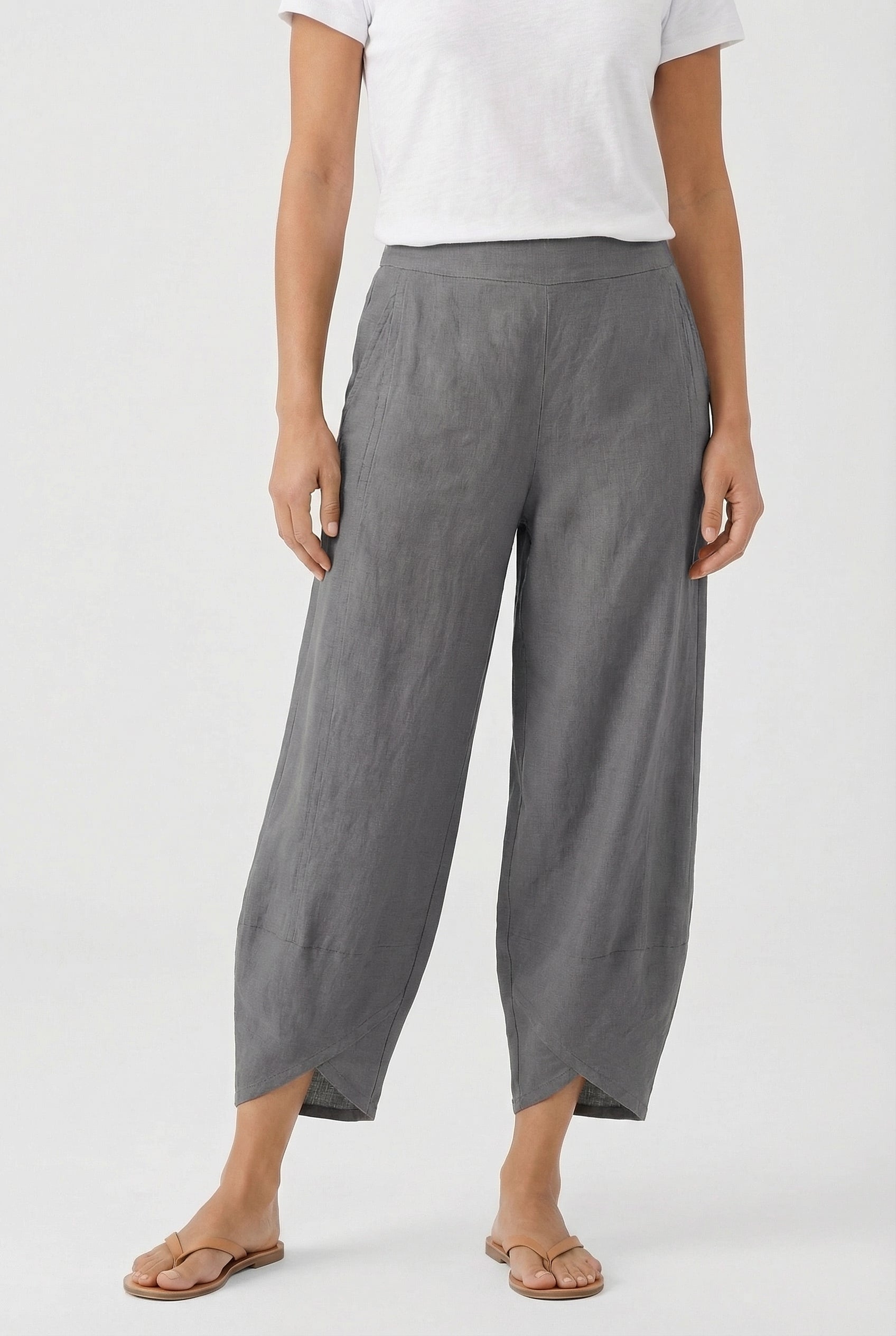 Mujer Pantalón Culotte Asimétrico Holgado Casual con Cintura Pull-On