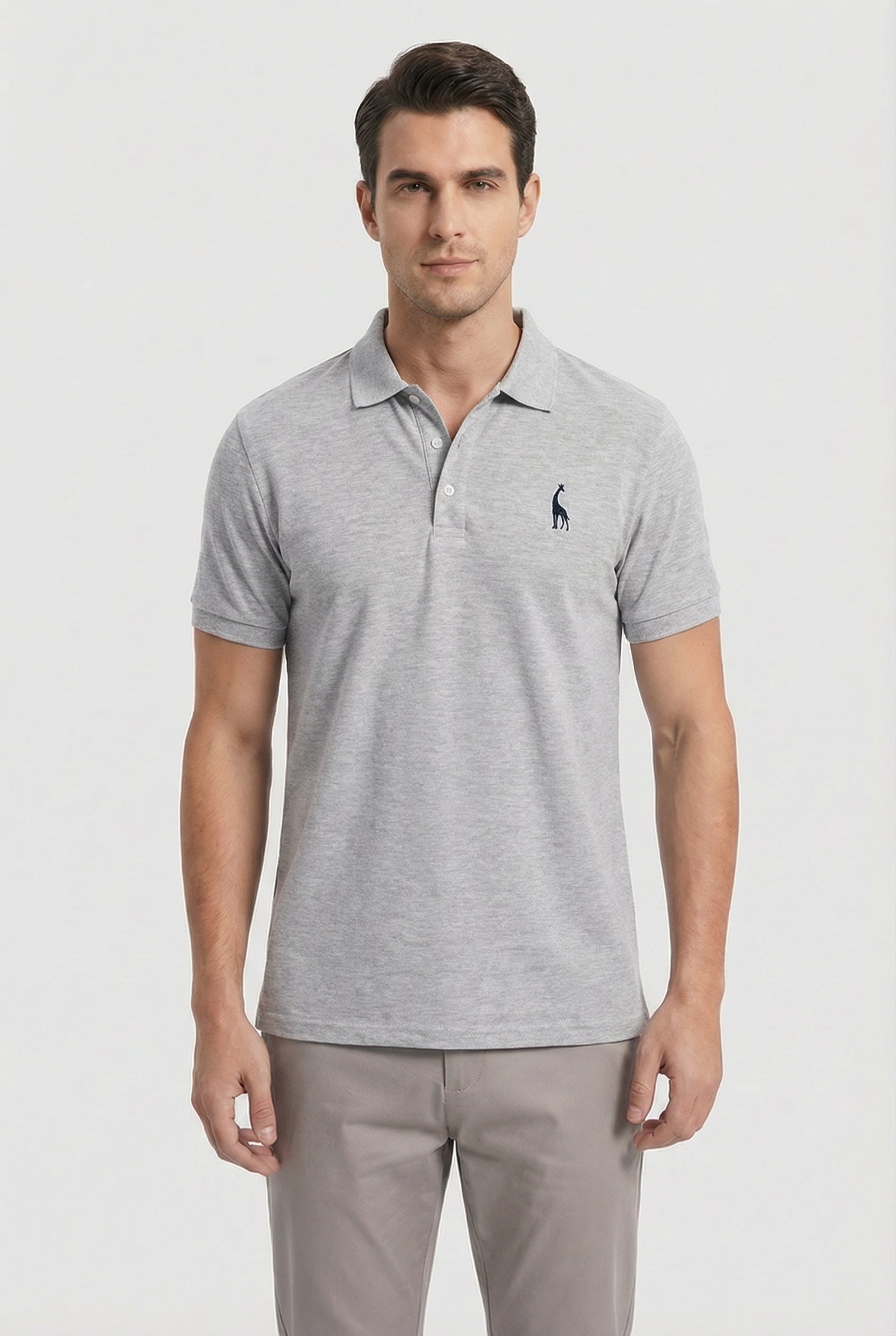 Hombre Polo Casual Con Bordado Decorativo Y Cuello Clásico