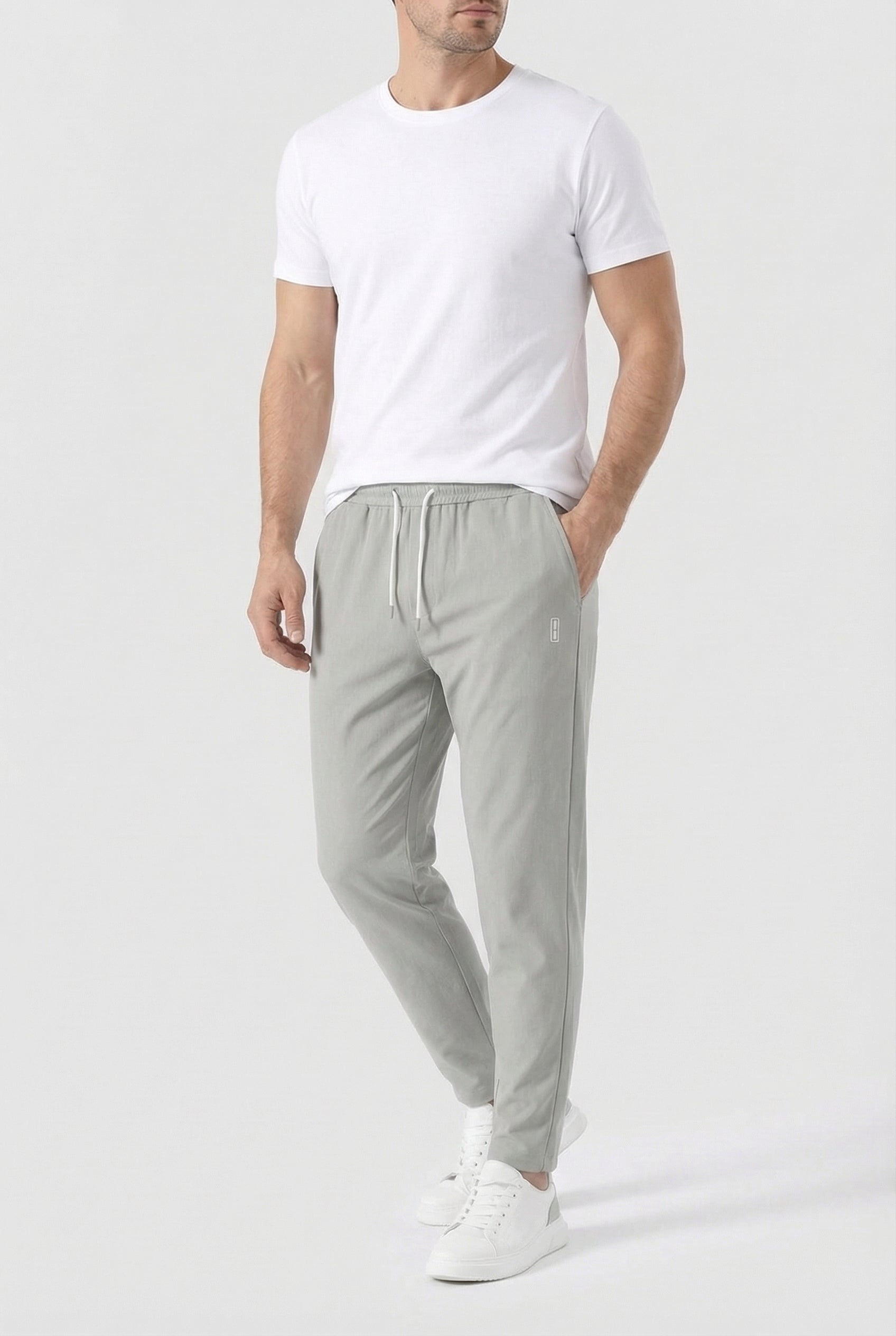 Hombre Pantalones Chinos Ajustados Algodón con Cordón