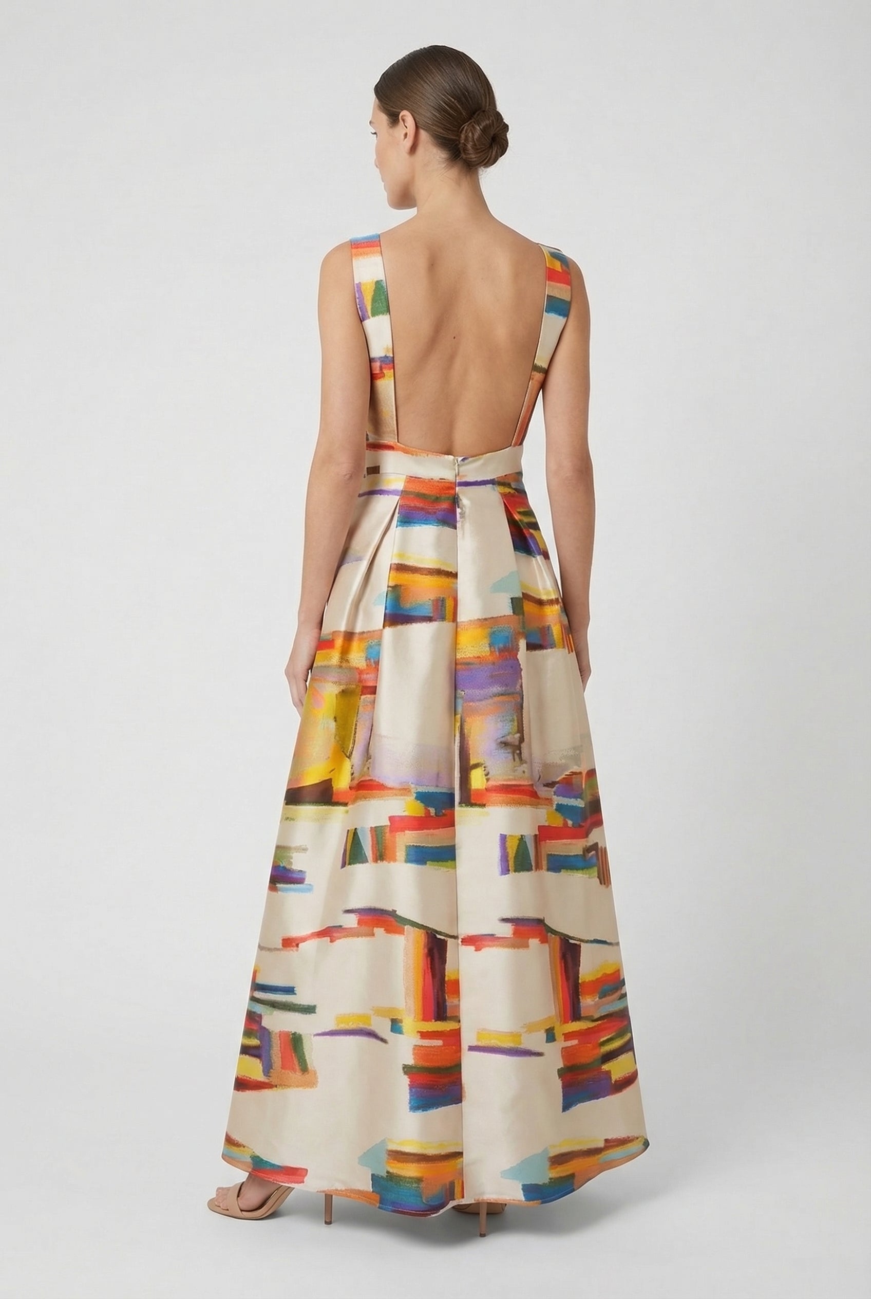 Mujer Maxi Vestido De Poliéster Sin Mangas Con Estampado Abstracto Casual