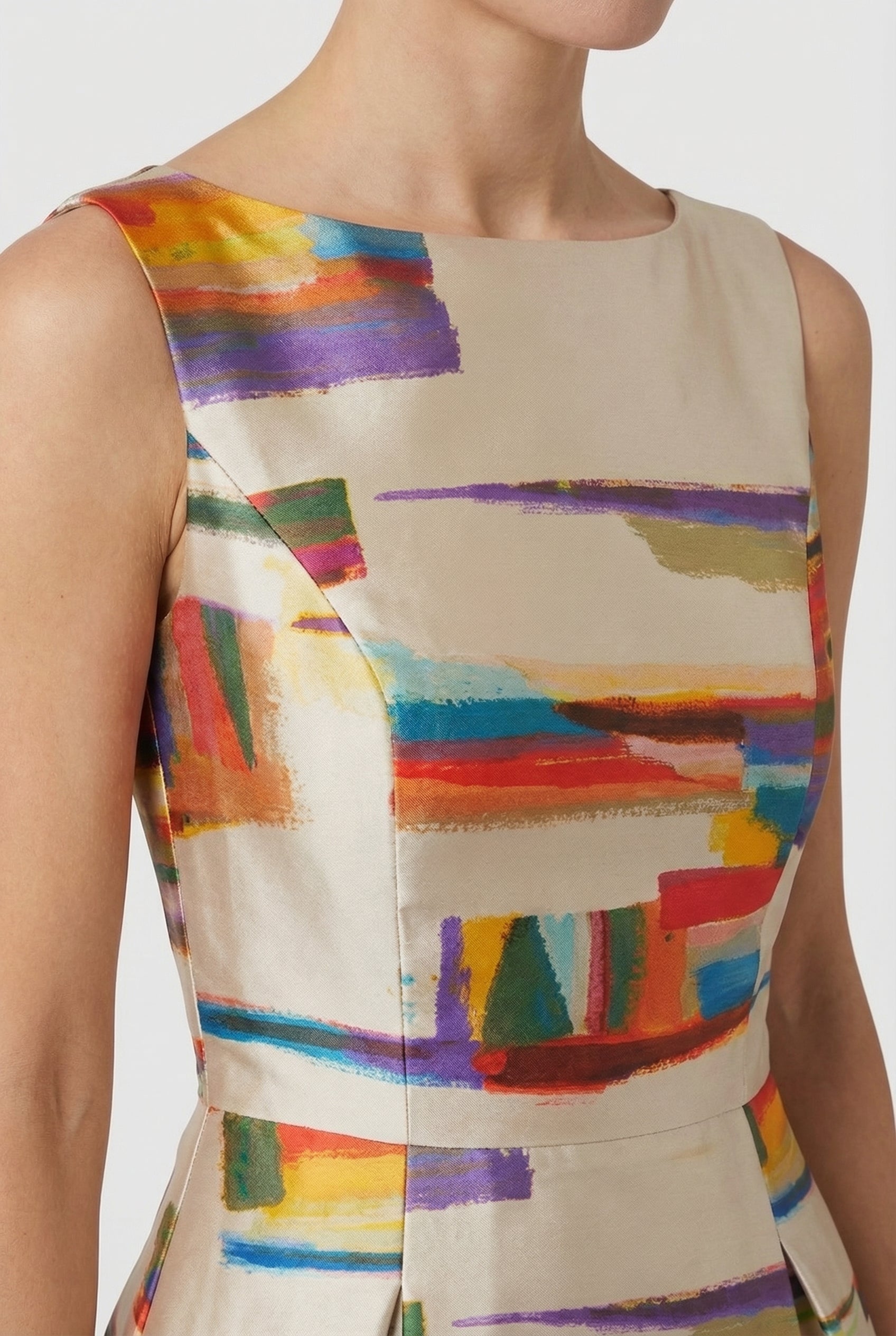 Mujer Maxi Vestido De Poliéster Sin Mangas Con Estampado Abstracto Casual