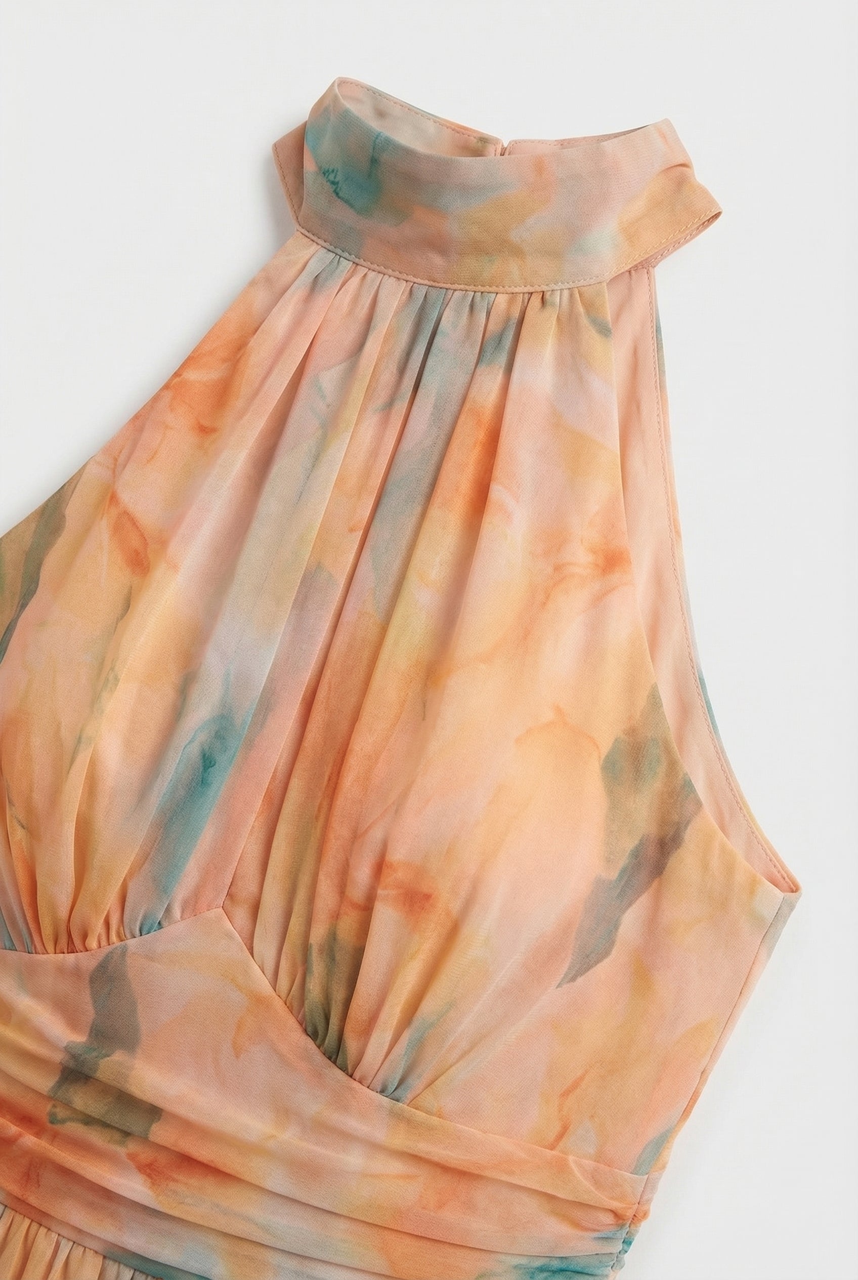 Mujer Vestido Maxi Floral Halter Diseño Alineado Verano