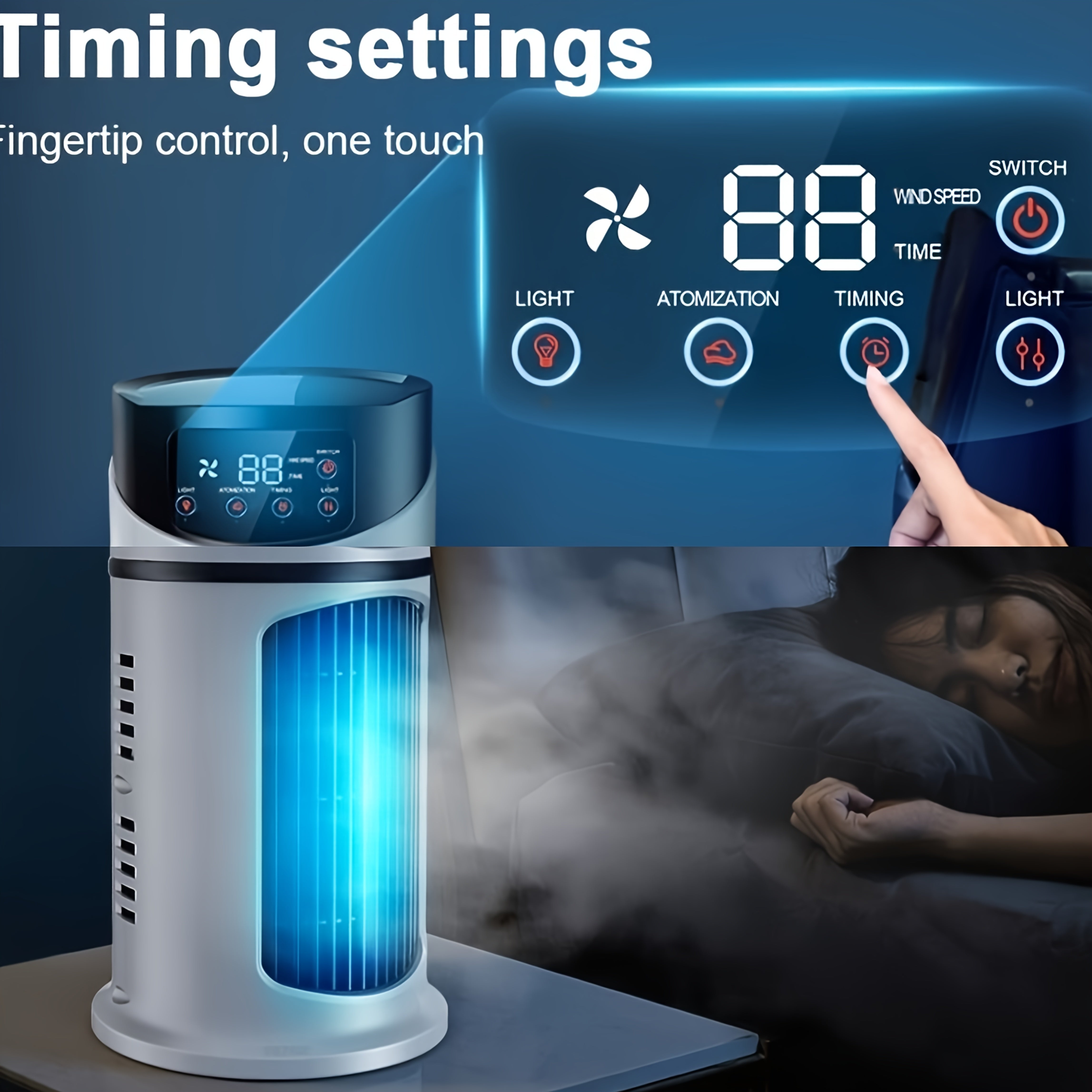 Ventilador Portátil de Enfriamiento por Neblina - Ajustable, Silencioso - Uso en Casa y Aire Libre