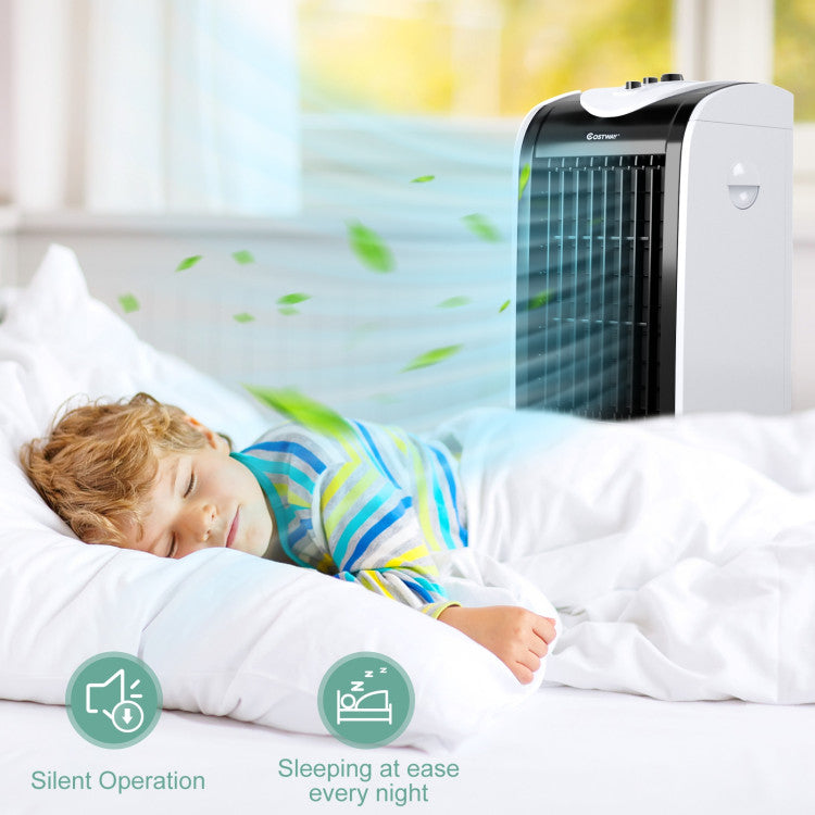 Enfriador de Aire Evaporativo Portátil 3-en-1 - Ventilador, Humidificador, Deshumidificador