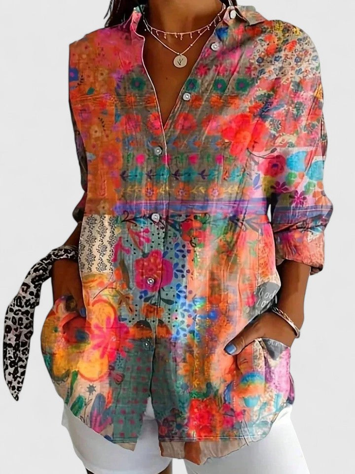 Blusa Mujer Estampada De Tela Suave Con Ajuste Cómodo Para Uso Diario Y Elegante 1