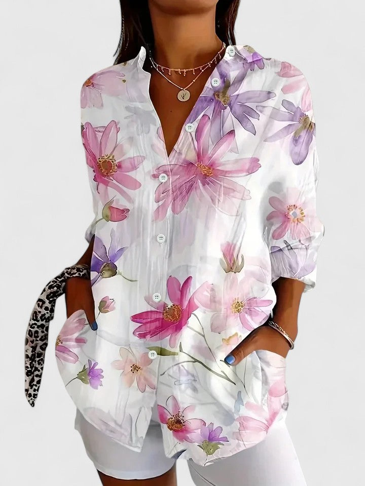 Blusa Mujer Estampada De Tela Suave Con Ajuste Cómodo Para Uso Diario Y Elegante 5