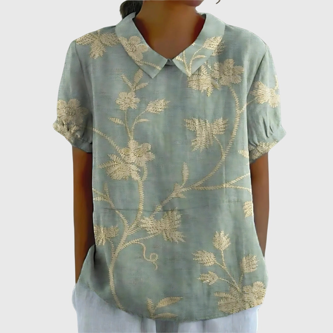 Blusa Mujer Ligera Floral con Ajuste Relajado para Ocasiones Informales 0