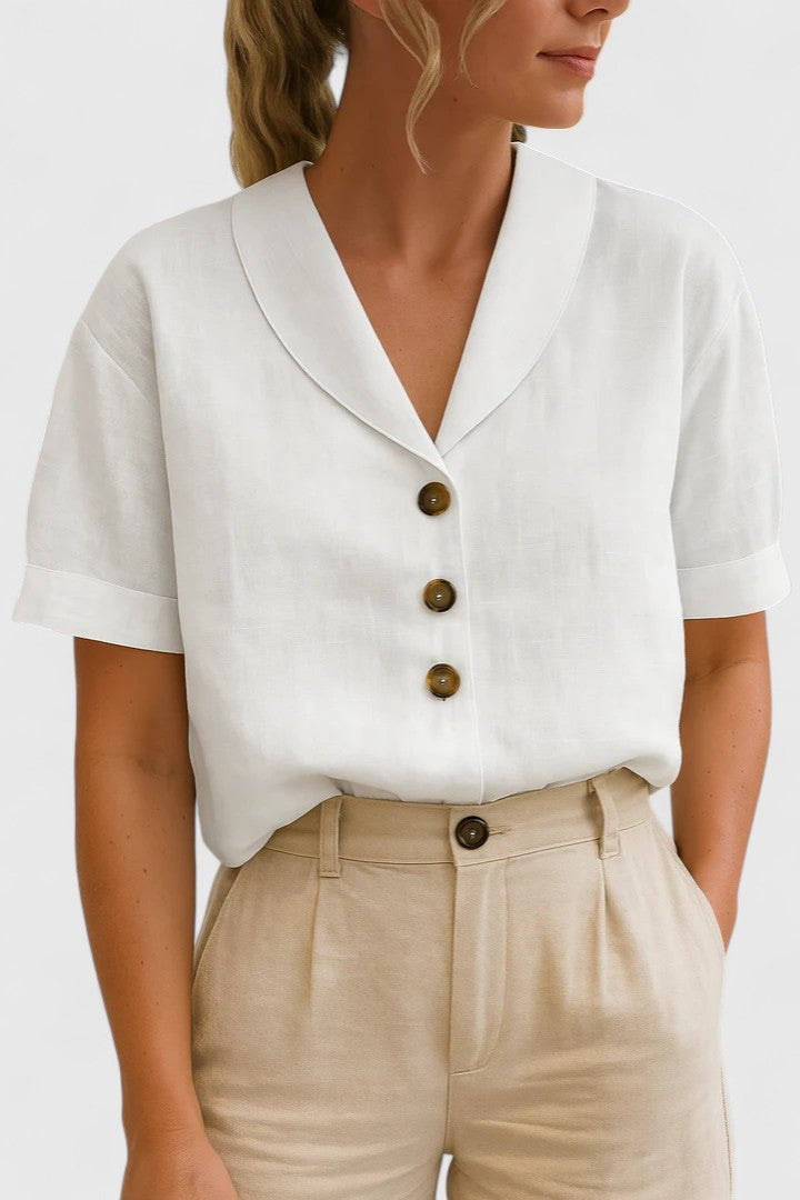Blusa Mujer Ligera Transpirable Con Botones Diseño Elegante Para Primavera Verano 0