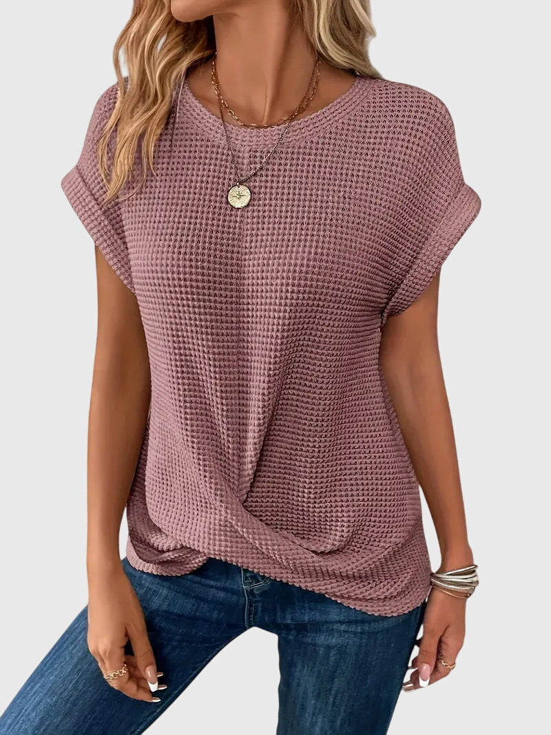 Blusa Mujer Poliéster Cuello Redondo Casual Elegante Transpirable 1