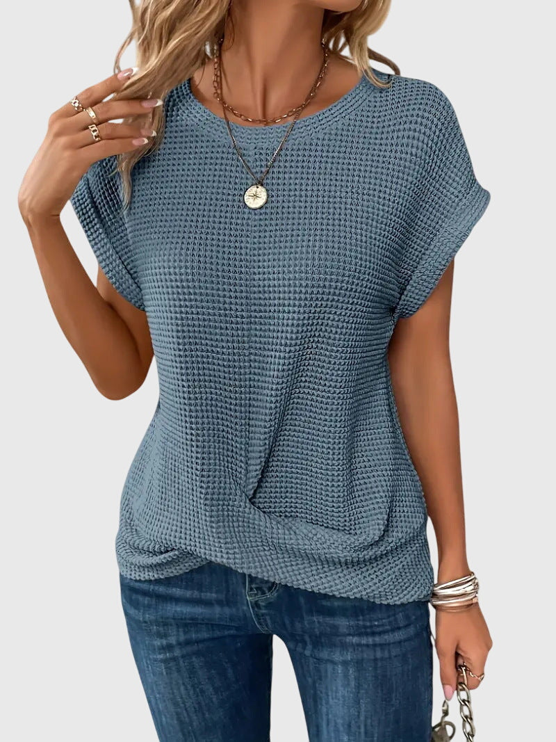 Blusa Mujer Poliéster Cuello Redondo Casual Elegante Transpirable 3