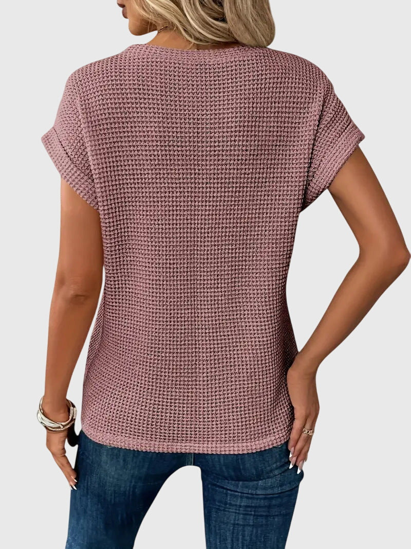 Blusa Mujer Poliéster Cuello Redondo Casual Elegante Transpirable 6