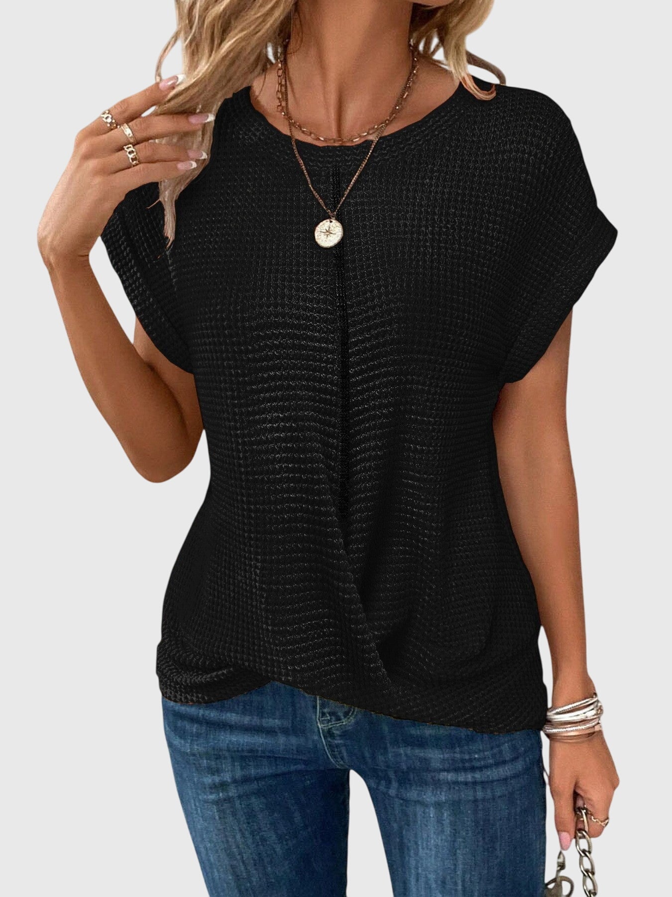 Blusa Mujer Poliéster Cuello Redondo Casual Elegante Transpirable 7