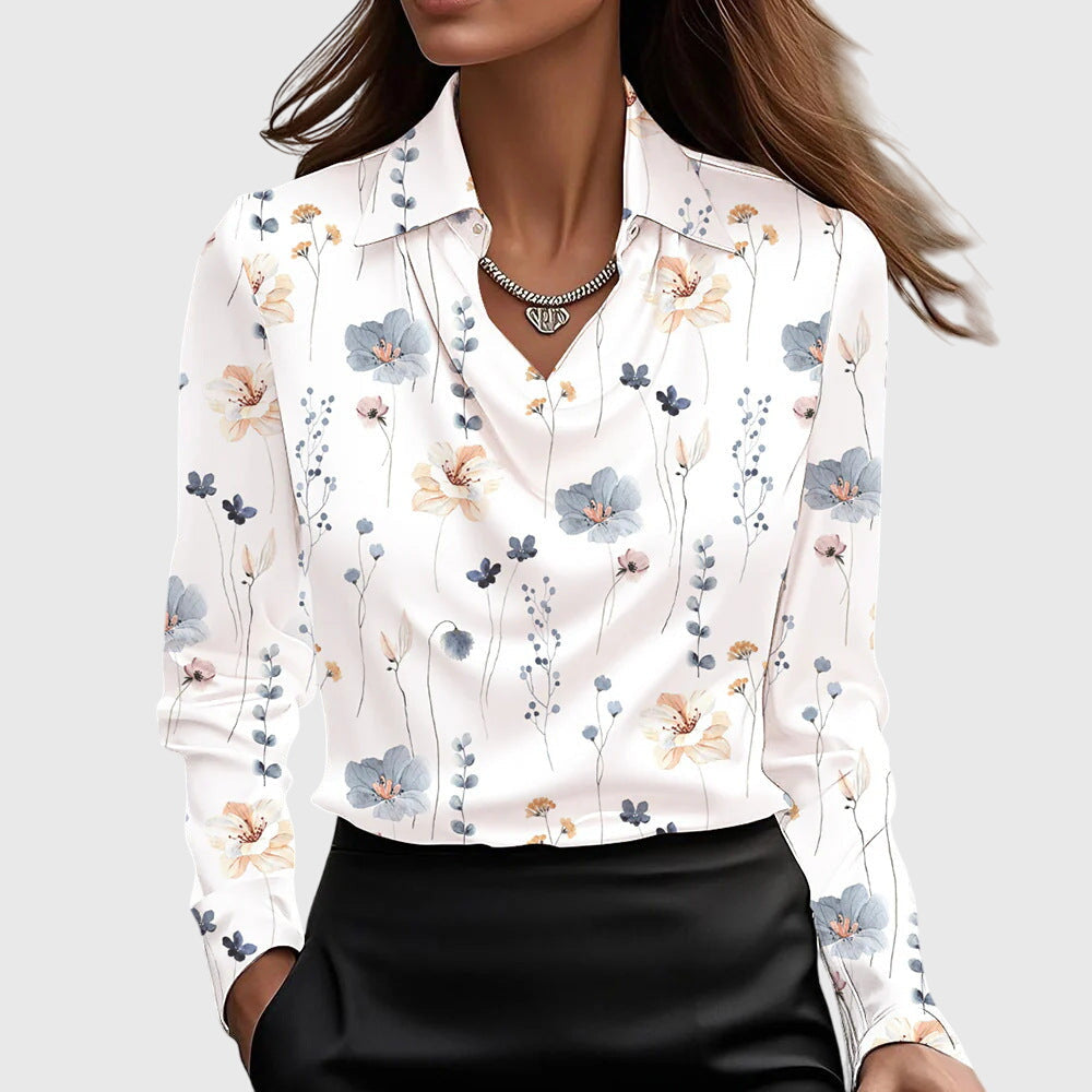 Blusa Mujer Poliéster Escote Plisado Ajuste Fluido Elegante 8