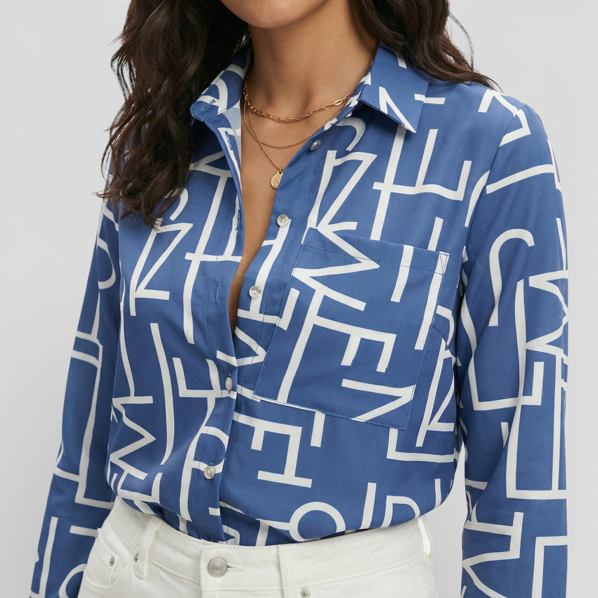 Blusa Mujer Tejido Ligero Con Cuello Estructurado Para Ocasiones Casuales Y De Trabajo 1