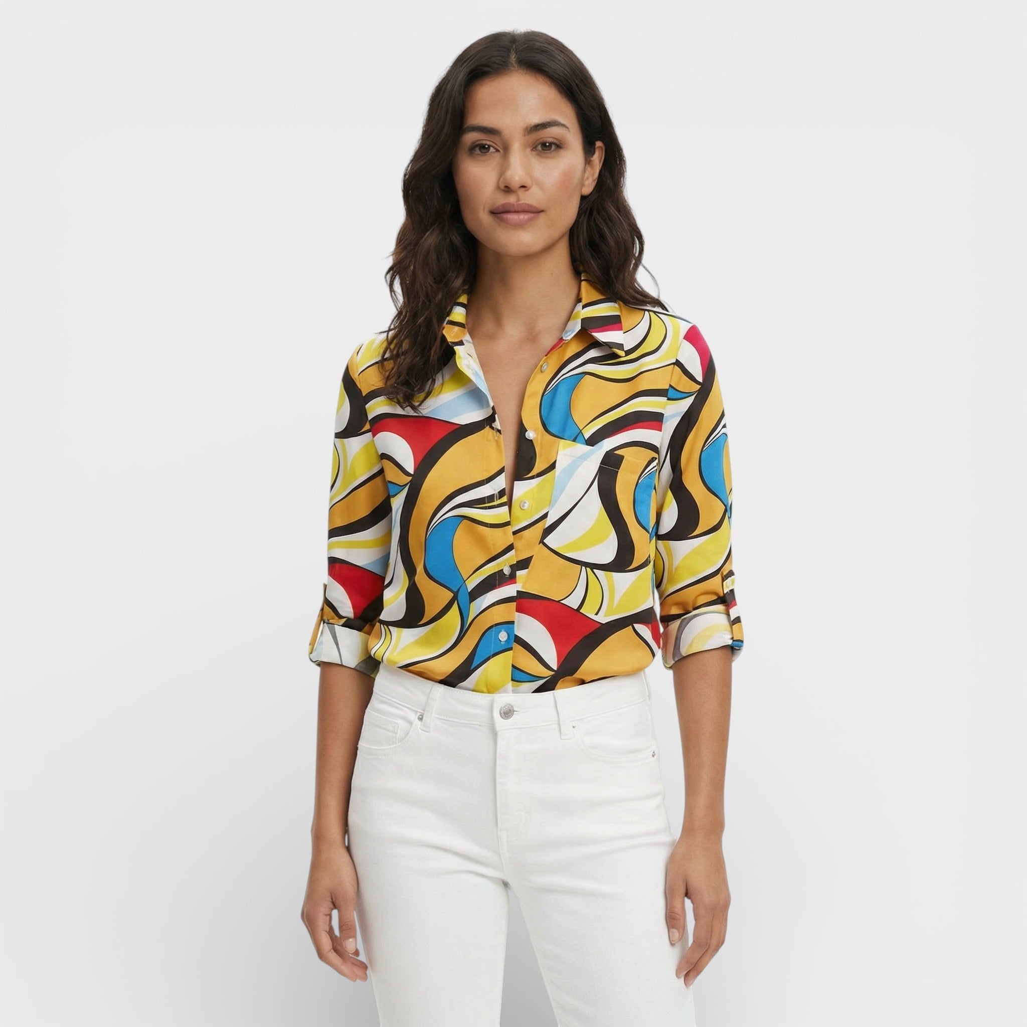 Blusa Mujer Tejido Ligero Con Cuello Estructurado Para Ocasiones Casuales Y De Trabajo 10