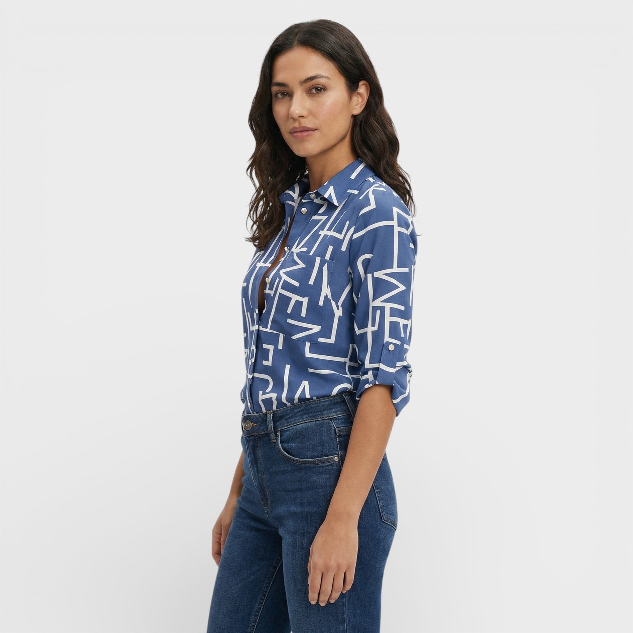 Blusa Mujer Tejido Ligero Con Cuello Estructurado Para Ocasiones Casuales Y De Trabajo 2