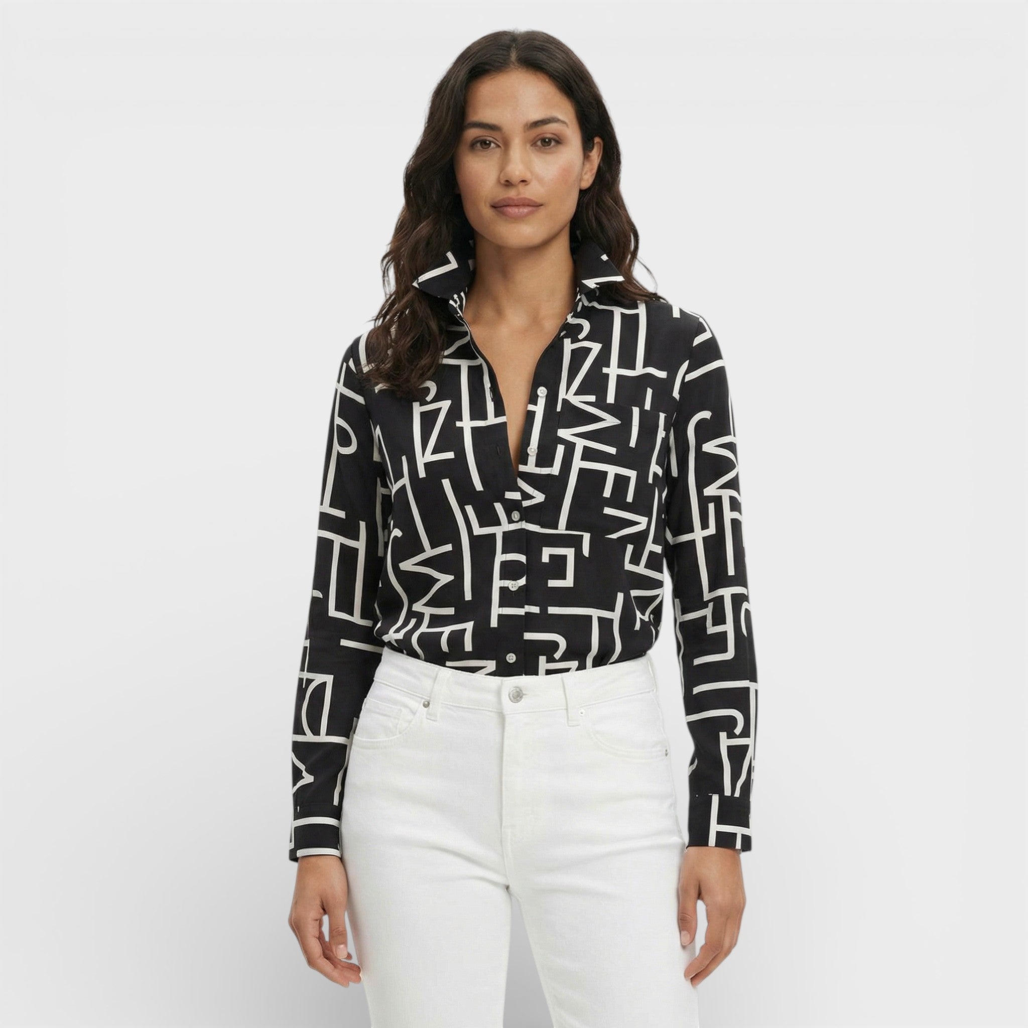 Blusa Mujer Tejido Ligero Con Cuello Estructurado Para Ocasiones Casuales Y De Trabajo 3