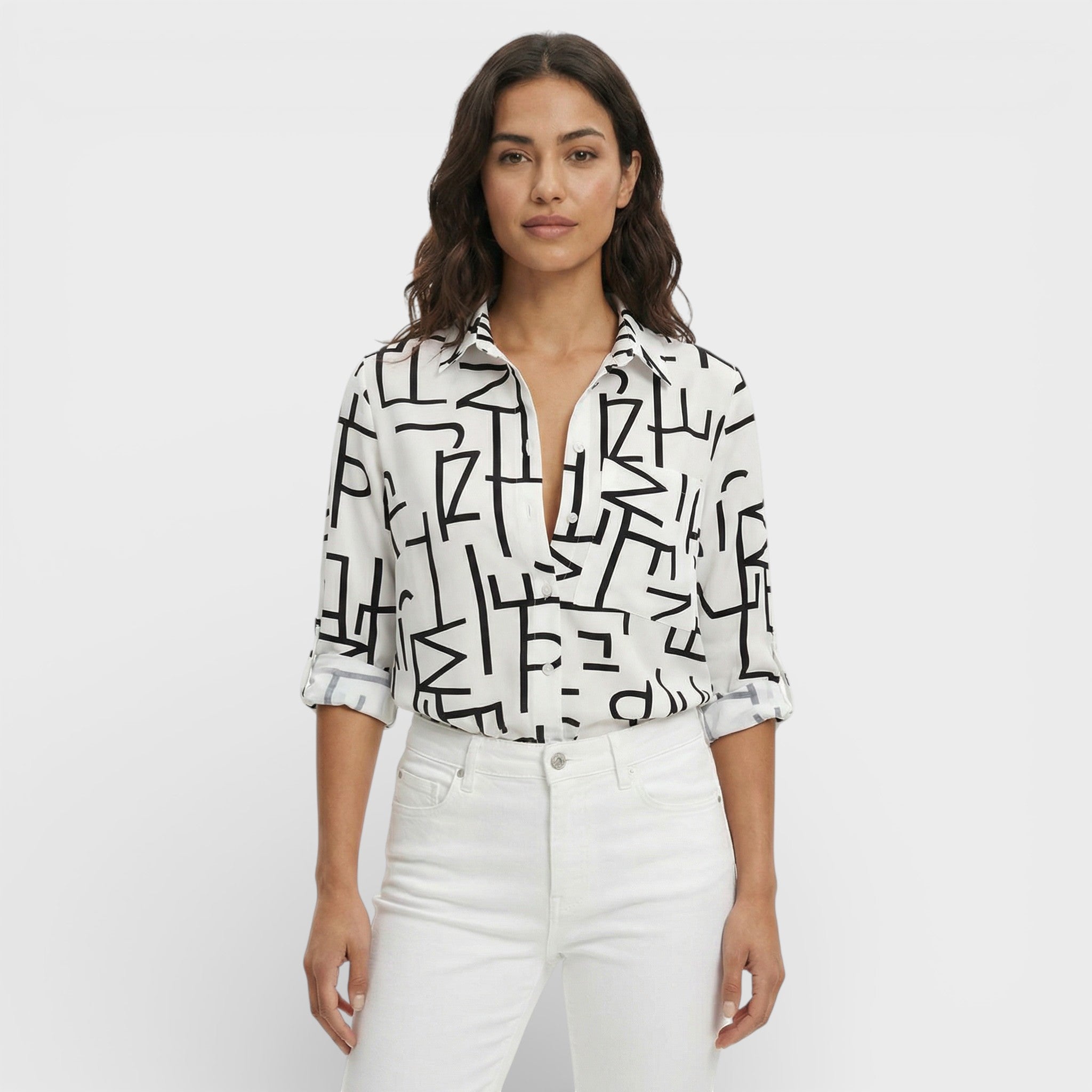 Blusa Mujer Tejido Ligero Con Cuello Estructurado Para Ocasiones Casuales Y De Trabajo 4