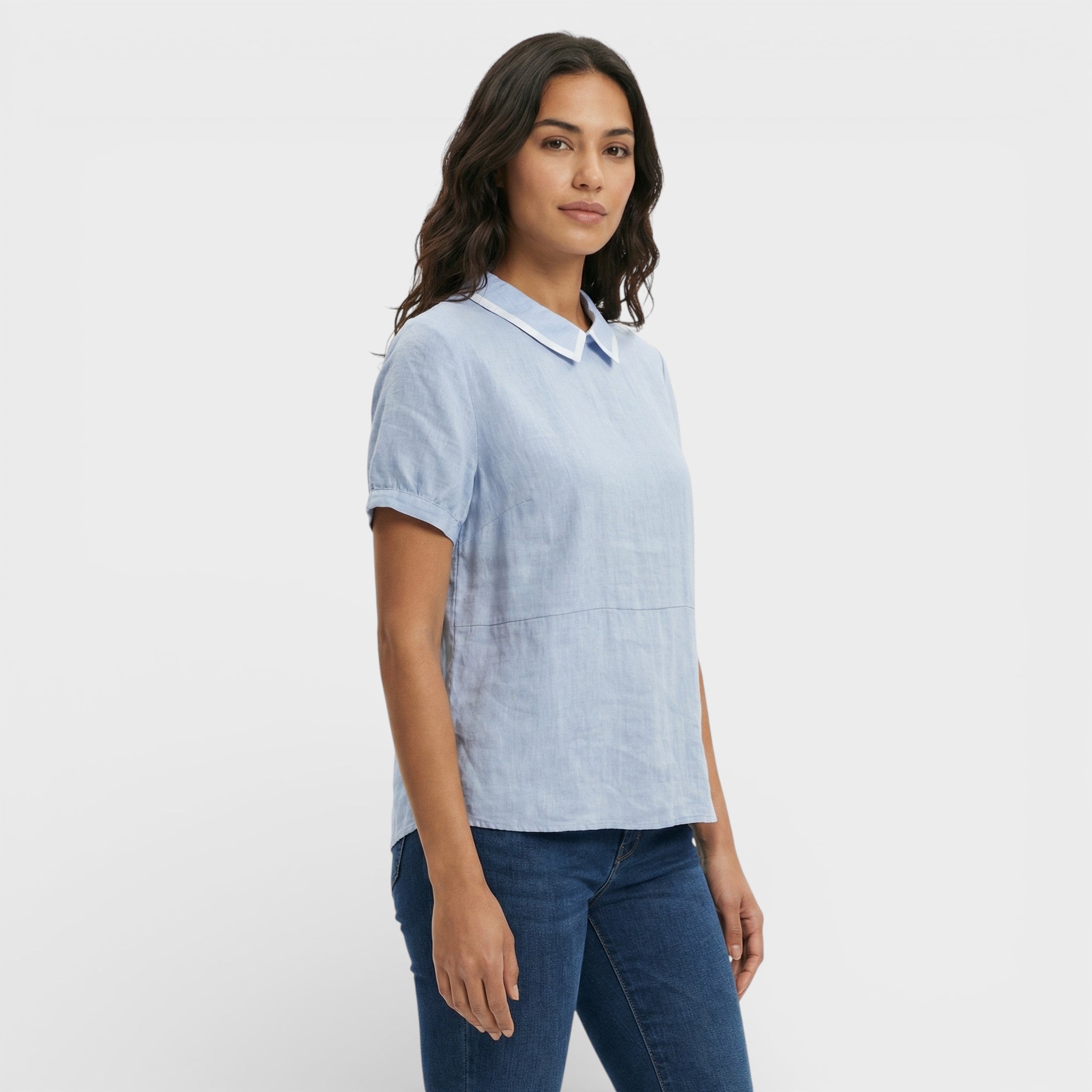 Blusa Mujer Tejido Suave Cuello Redondeado Corte Holgado Casual 4