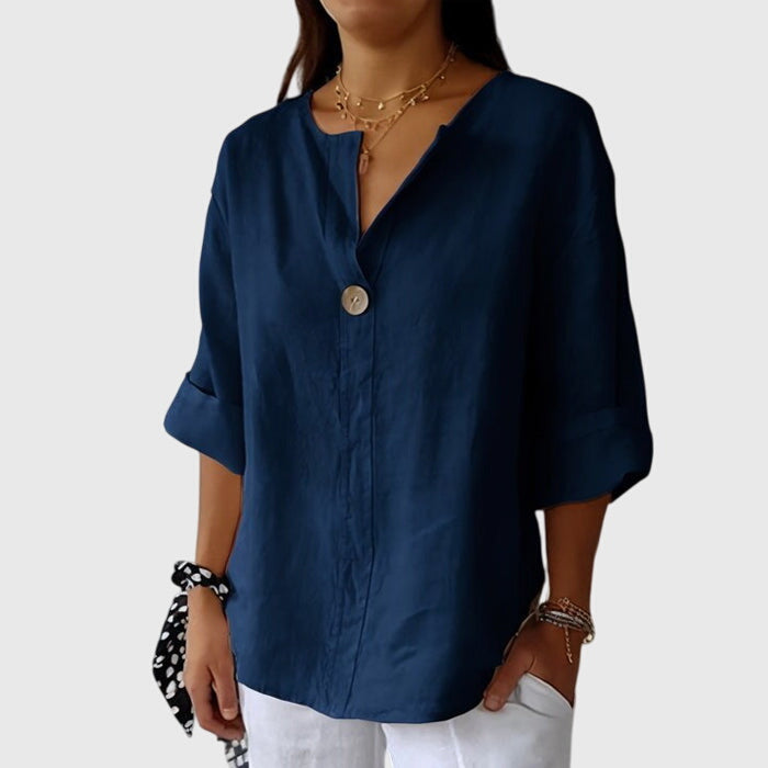 Blusa Mujer Viscosa Escote en V Diseño Elegante Versátil 1