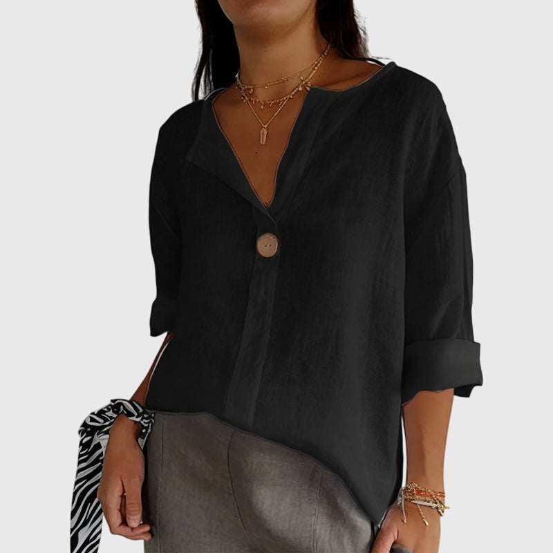 Blusa Mujer Viscosa Escote en V Diseño Elegante Versátil 3