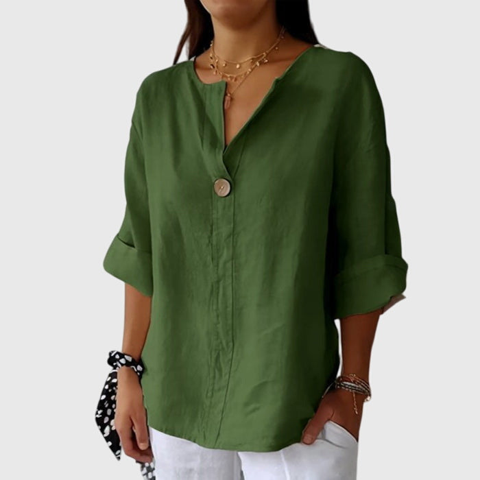 Blusa Mujer Viscosa Escote en V Diseño Elegante Versátil 4