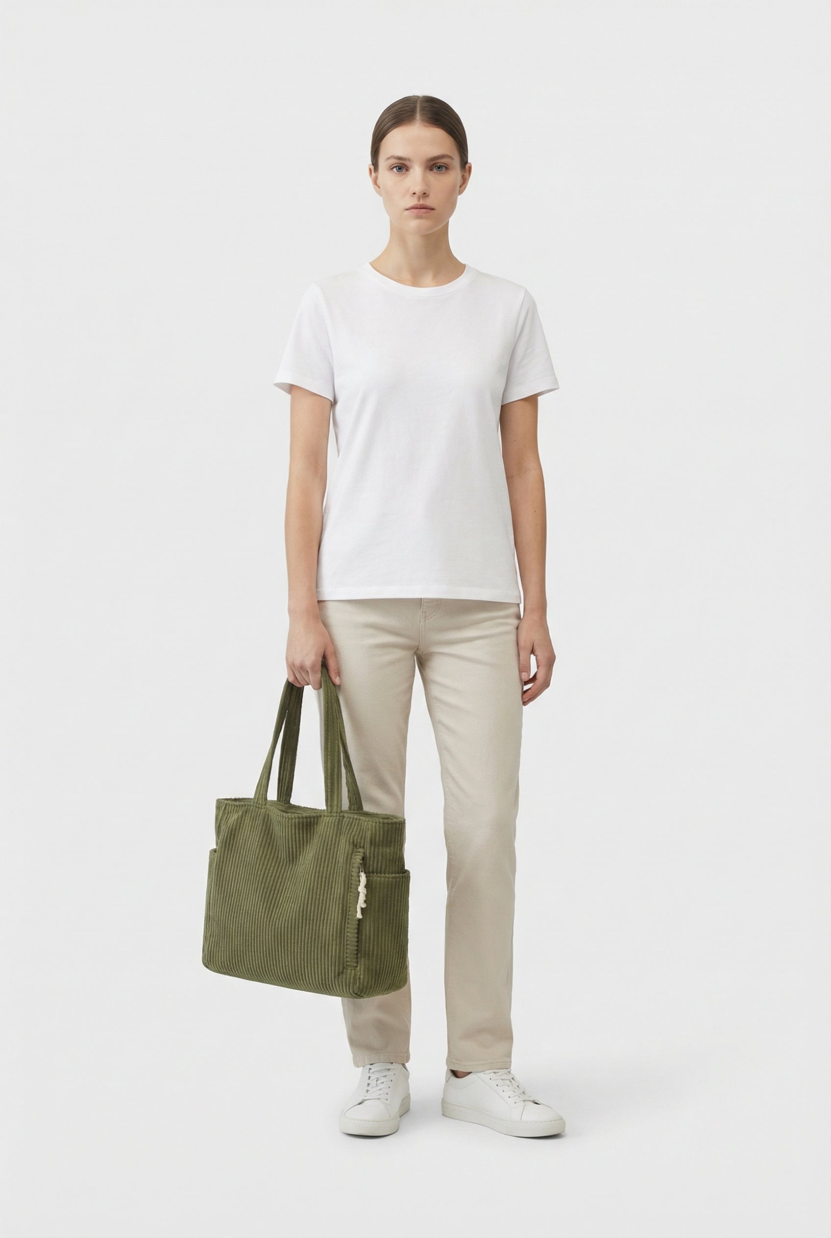Bolso Tote Mujer Cordón Espacioso con Dos Bolsillos Exteriores Casual 4