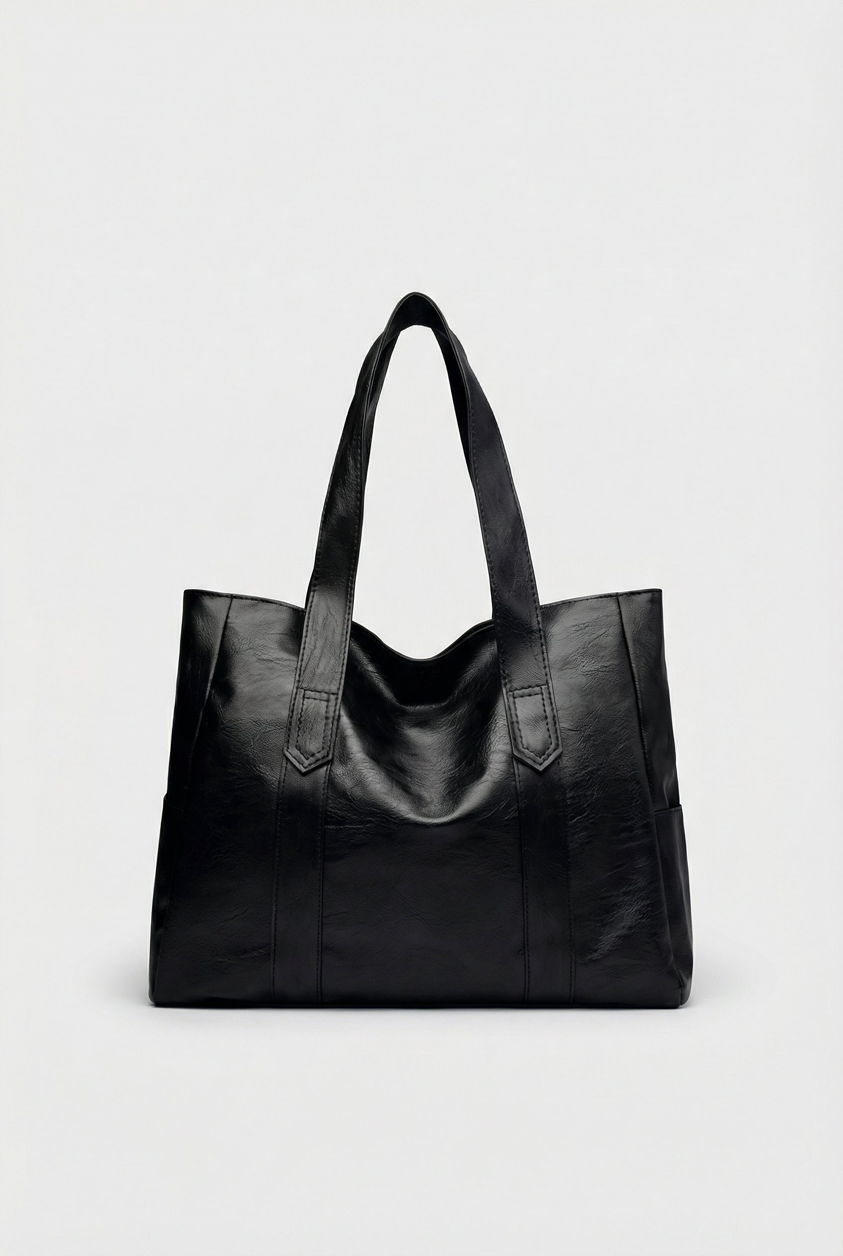 Bolso Tote Mujer Cuero Vegano Espacioso Diseño Abierto Correas Dobles 5