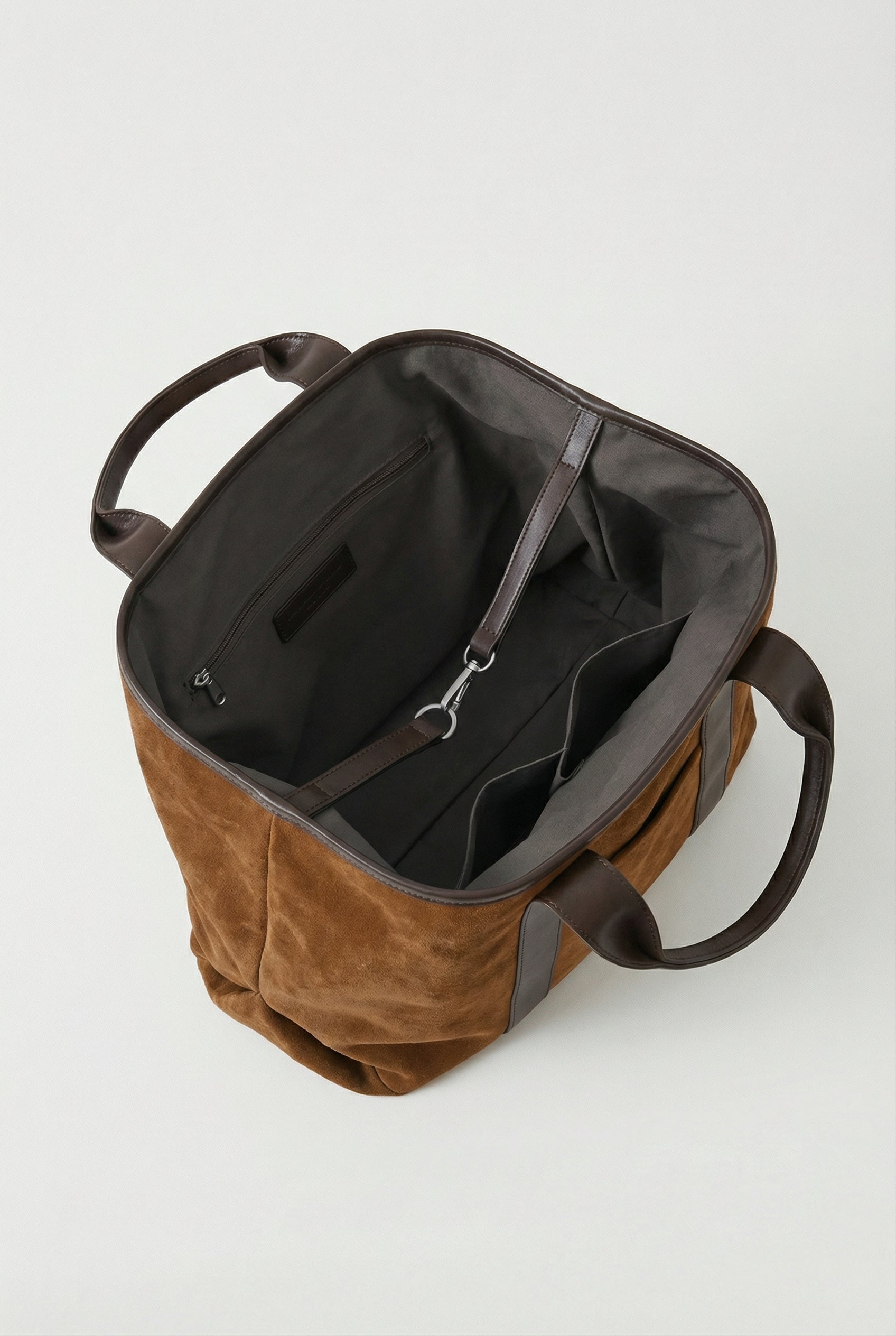 Bolso Tote Mujer Gamuza Sintética Grande Compartimento Abierto Asas Dobles 3
