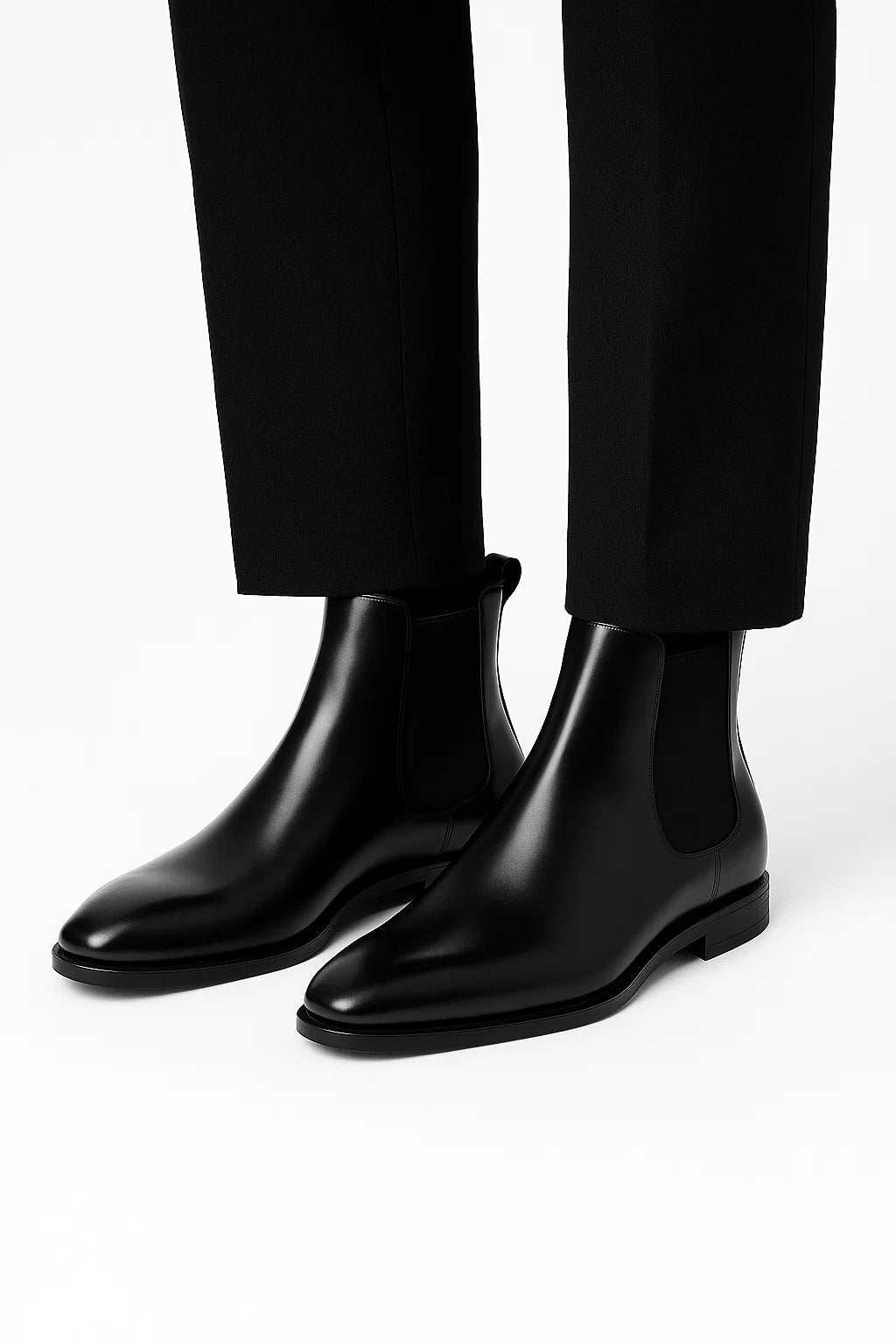 Botas Hombre Piel Sintética Corte Entallado Chelsea Elegantes 2