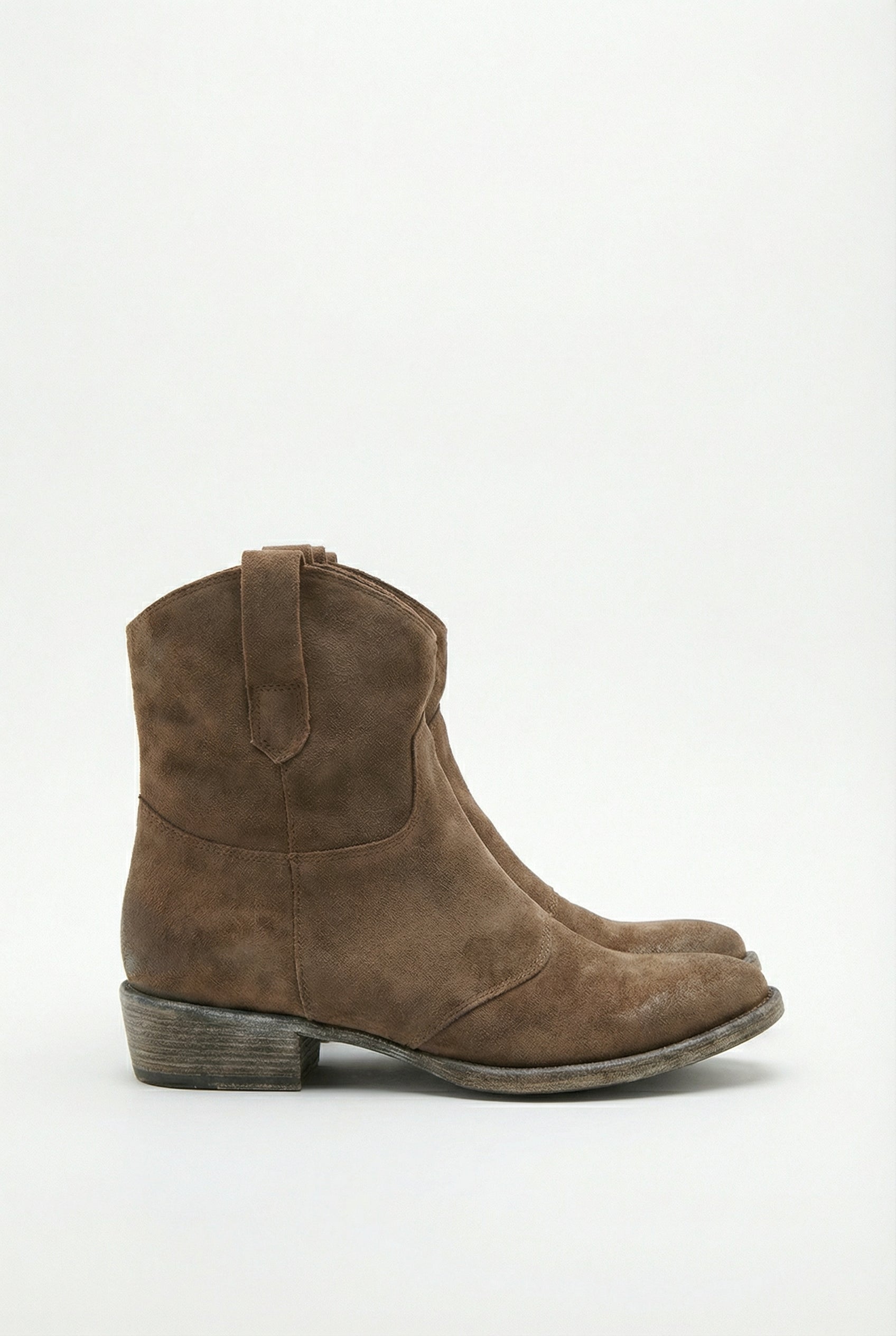 Botines Mujer Cuero Nobuck Estilo Western Con Tacón Bajo Y Suela Antideslizante 1