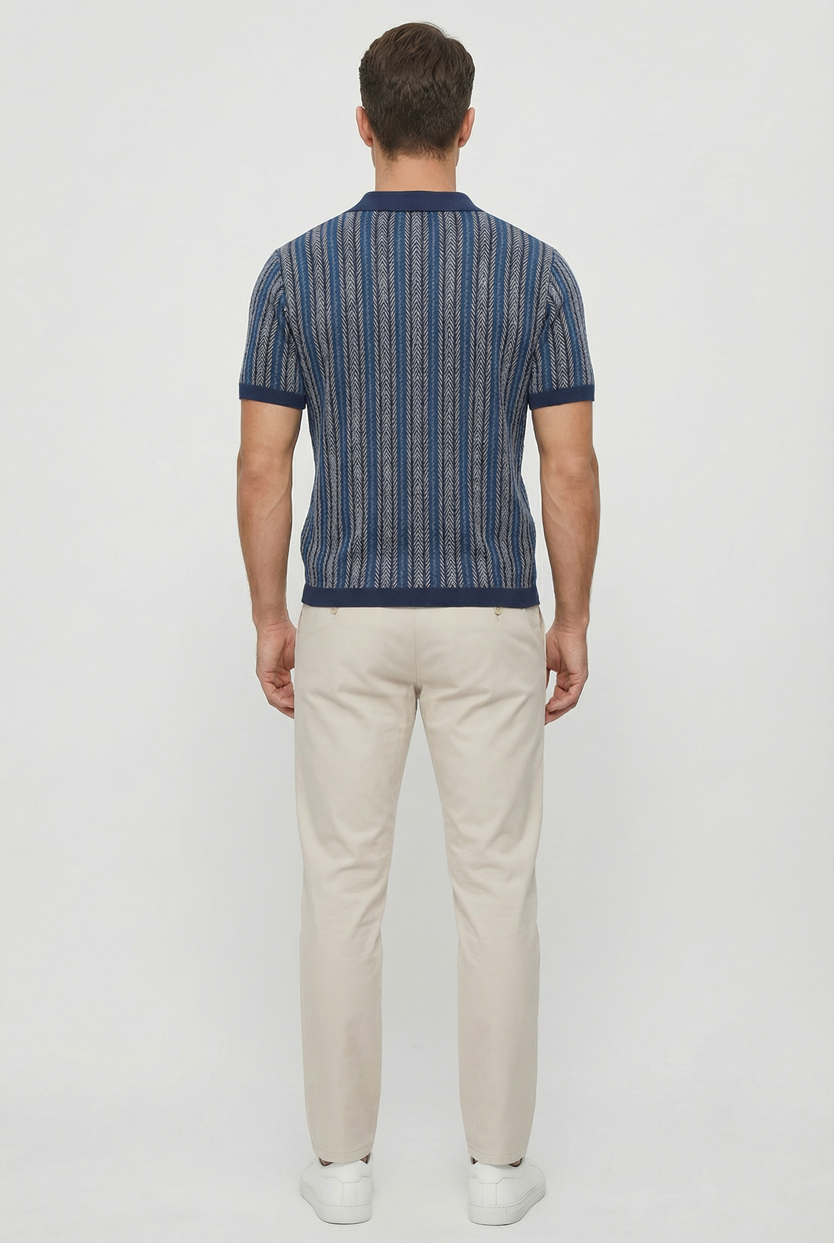Camisa Hombre Algodón Orgánico Clásica Patrón Espiga Ideal Para Uso Casual y Semiformal 3